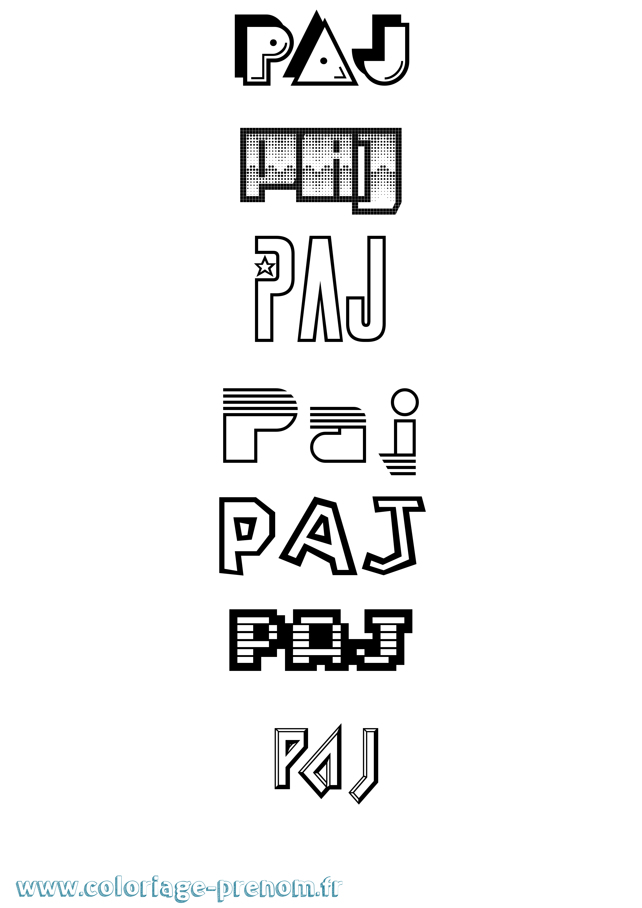 Coloriage Paj Jeux Vidéos Coloriage prénom Paj Jeux Vidéos
