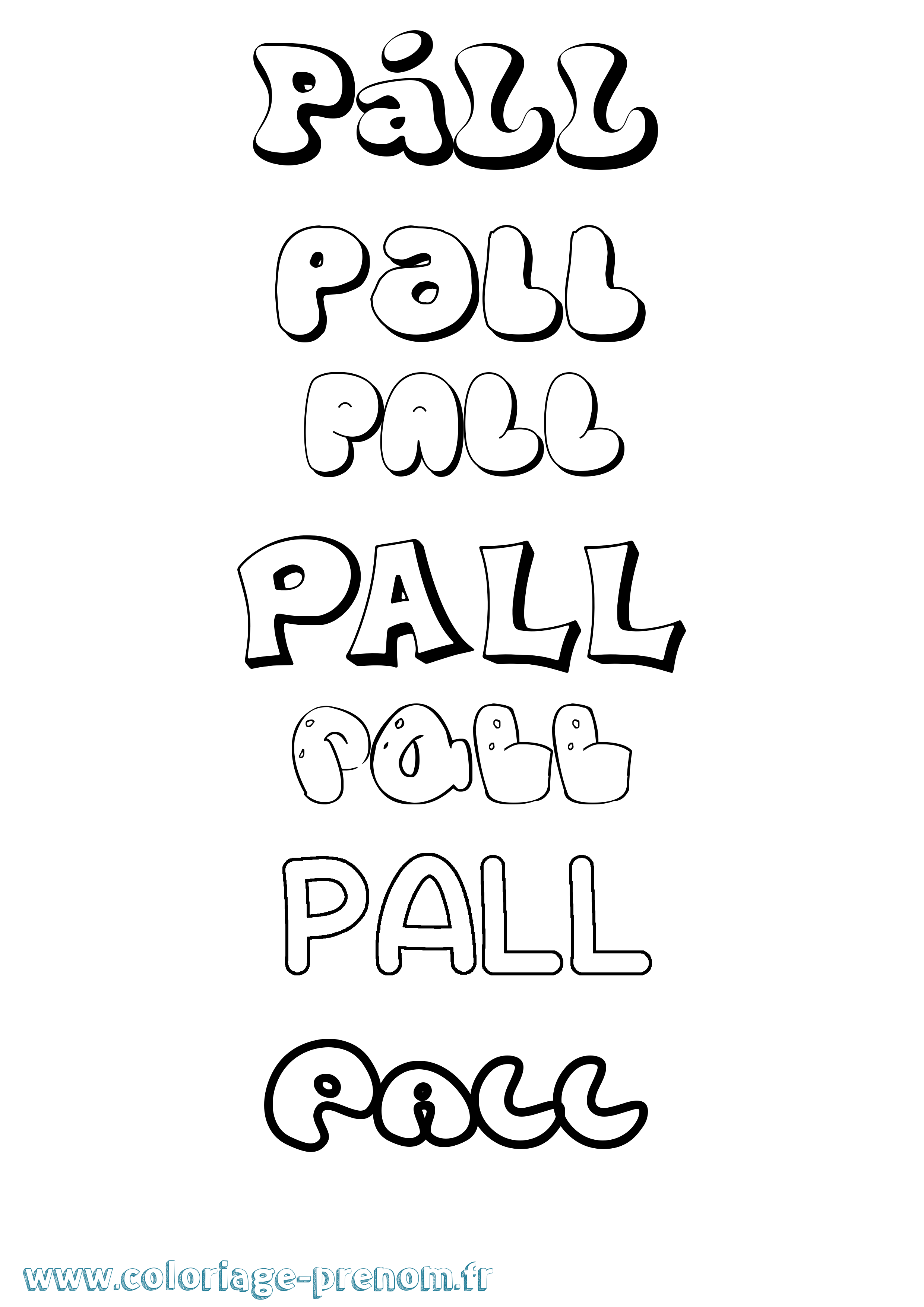 Coloriage Páll Bubble Coloriage prénom Páll Bubble