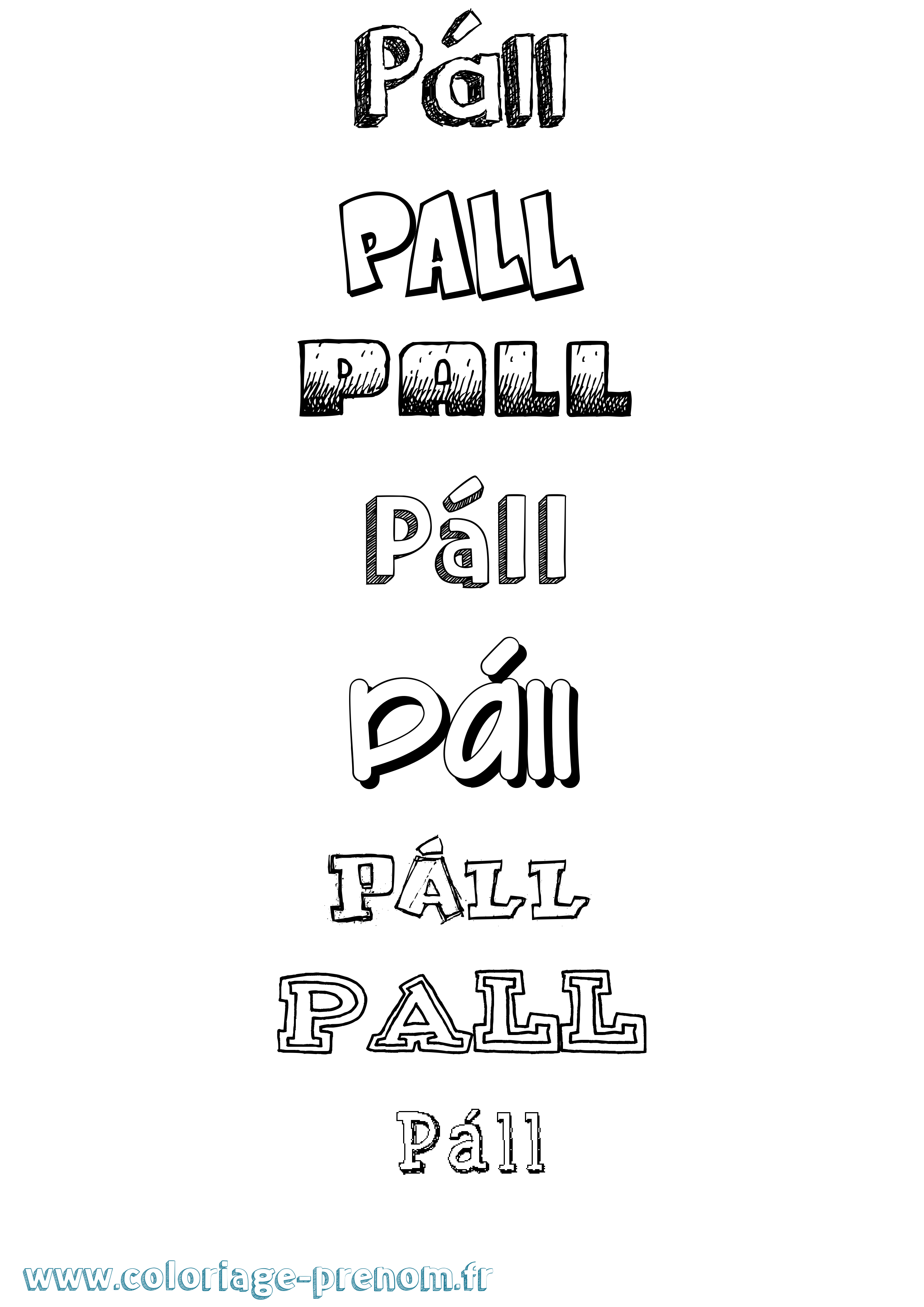 Coloriage Páll Dessiné Coloriage prénom Páll Dessiné