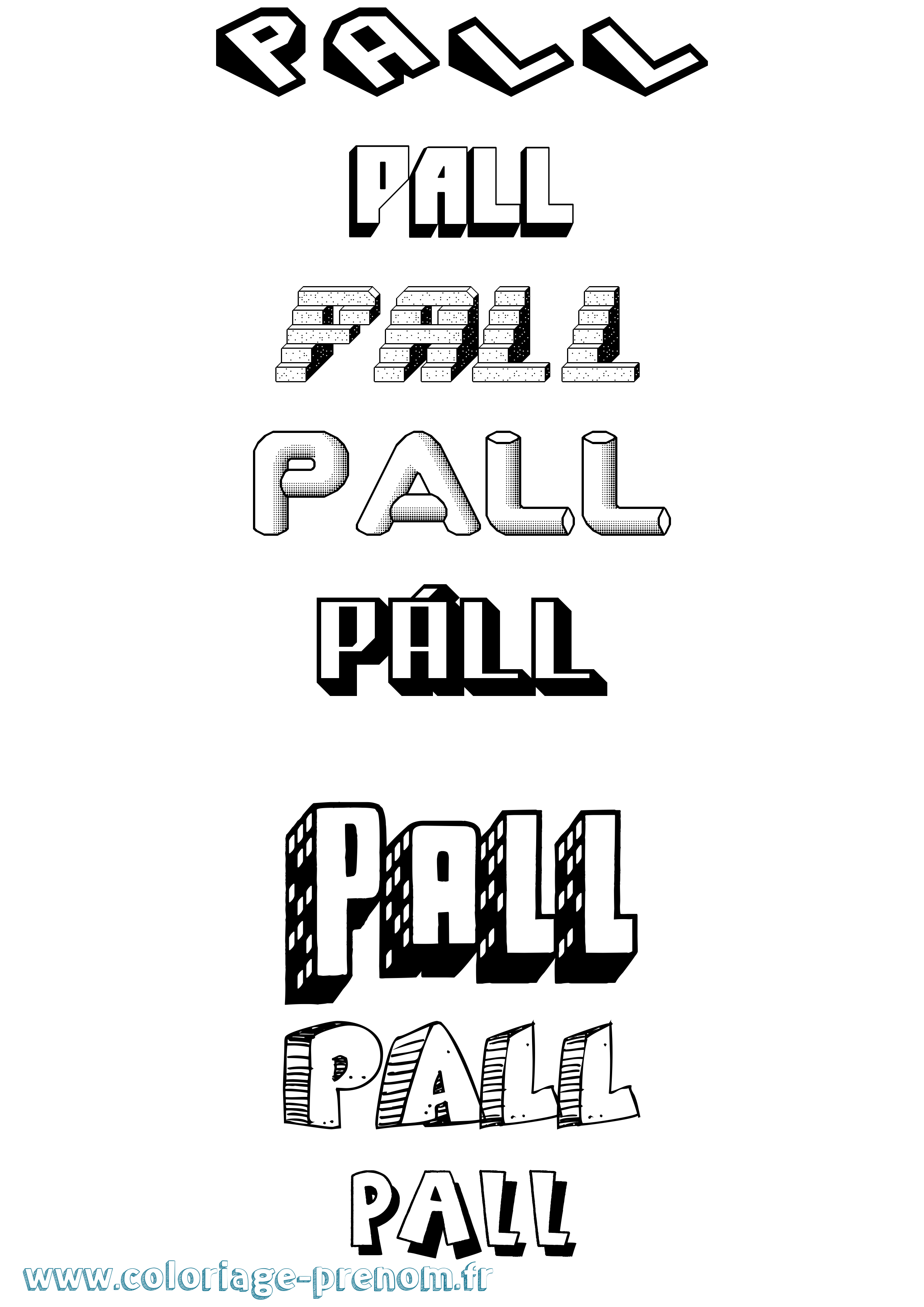 Coloriage Páll Effet 3D Coloriage prénom Páll Effet 3D