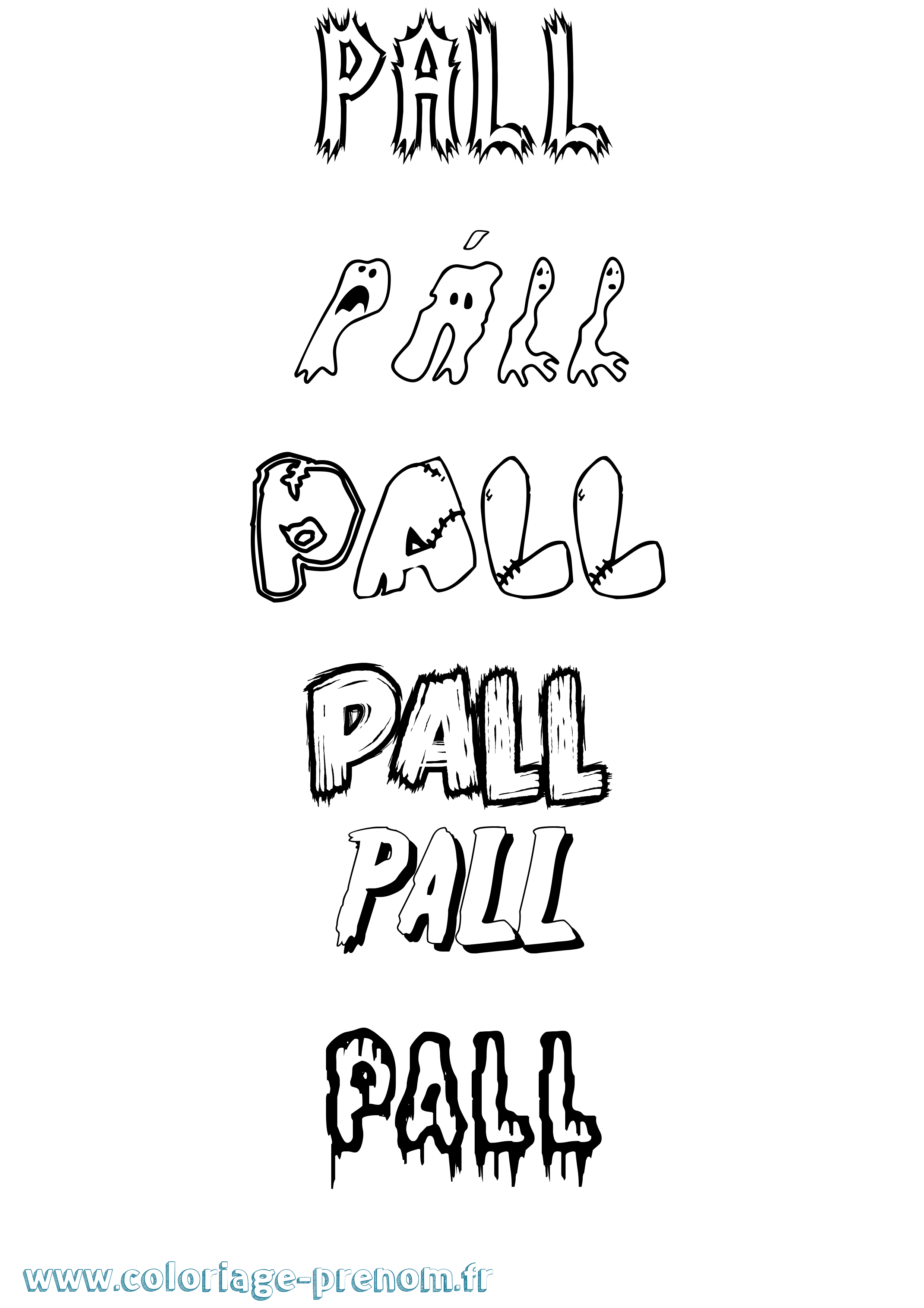 Coloriage Páll Frisson Coloriage prénom Páll Frisson
