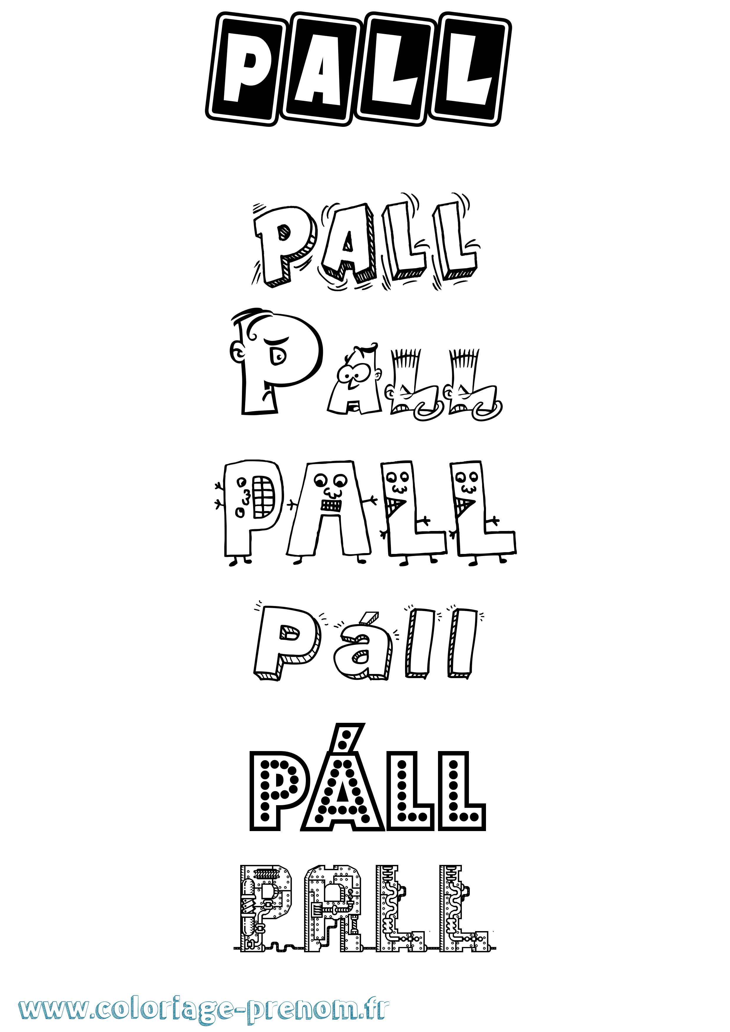 Coloriage Páll Fun Coloriage prénom Páll Fun