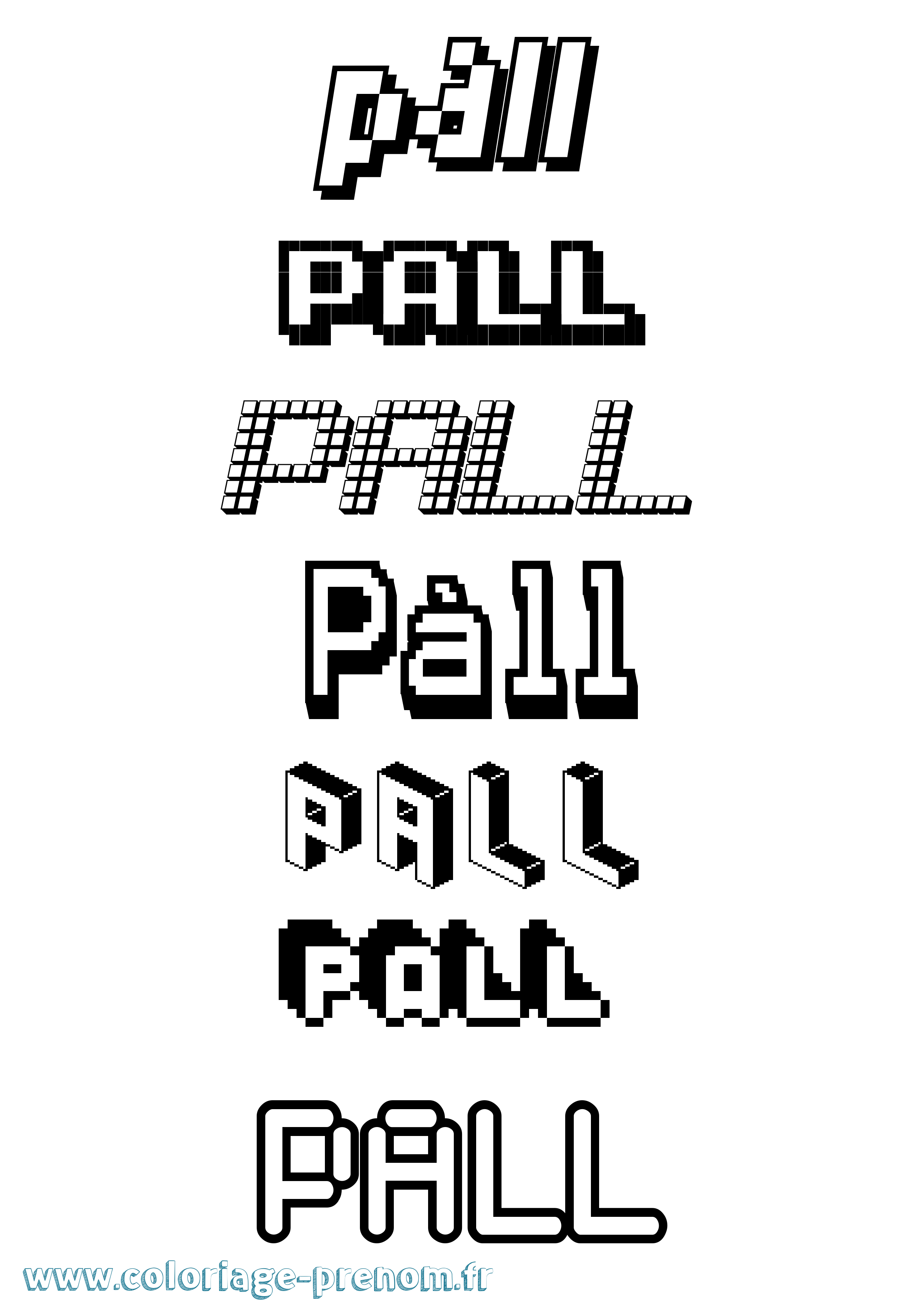Coloriage Páll Pixel Coloriage prénom Páll Pixel