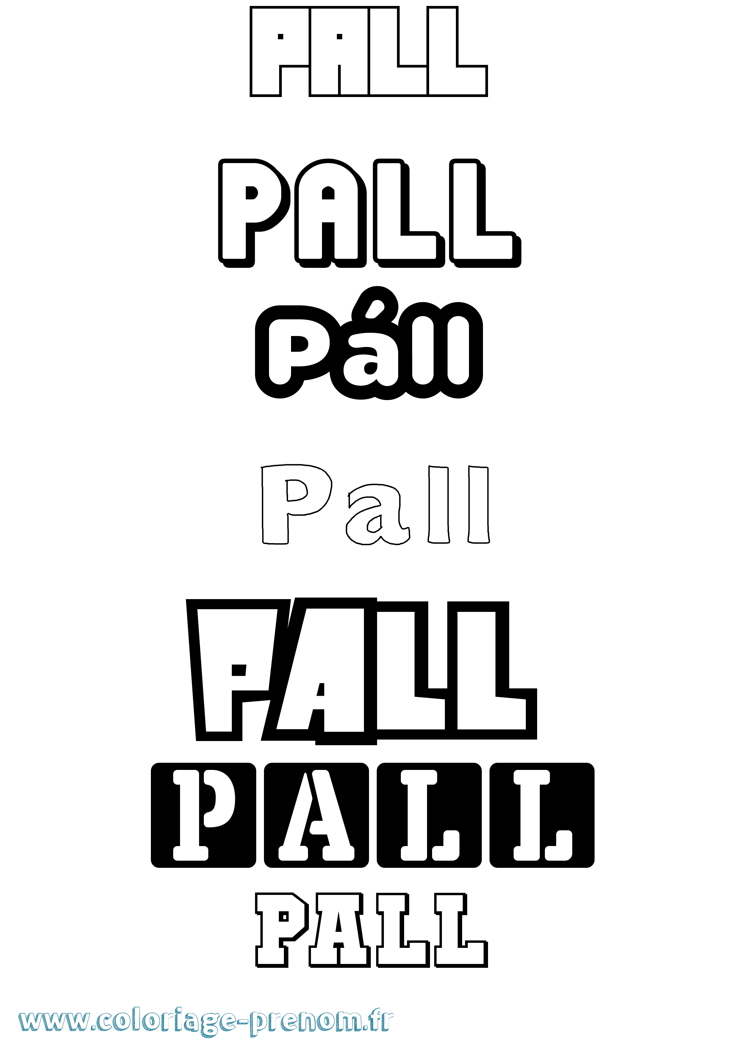 Coloriage Páll Simple Coloriage prénom Páll Simple