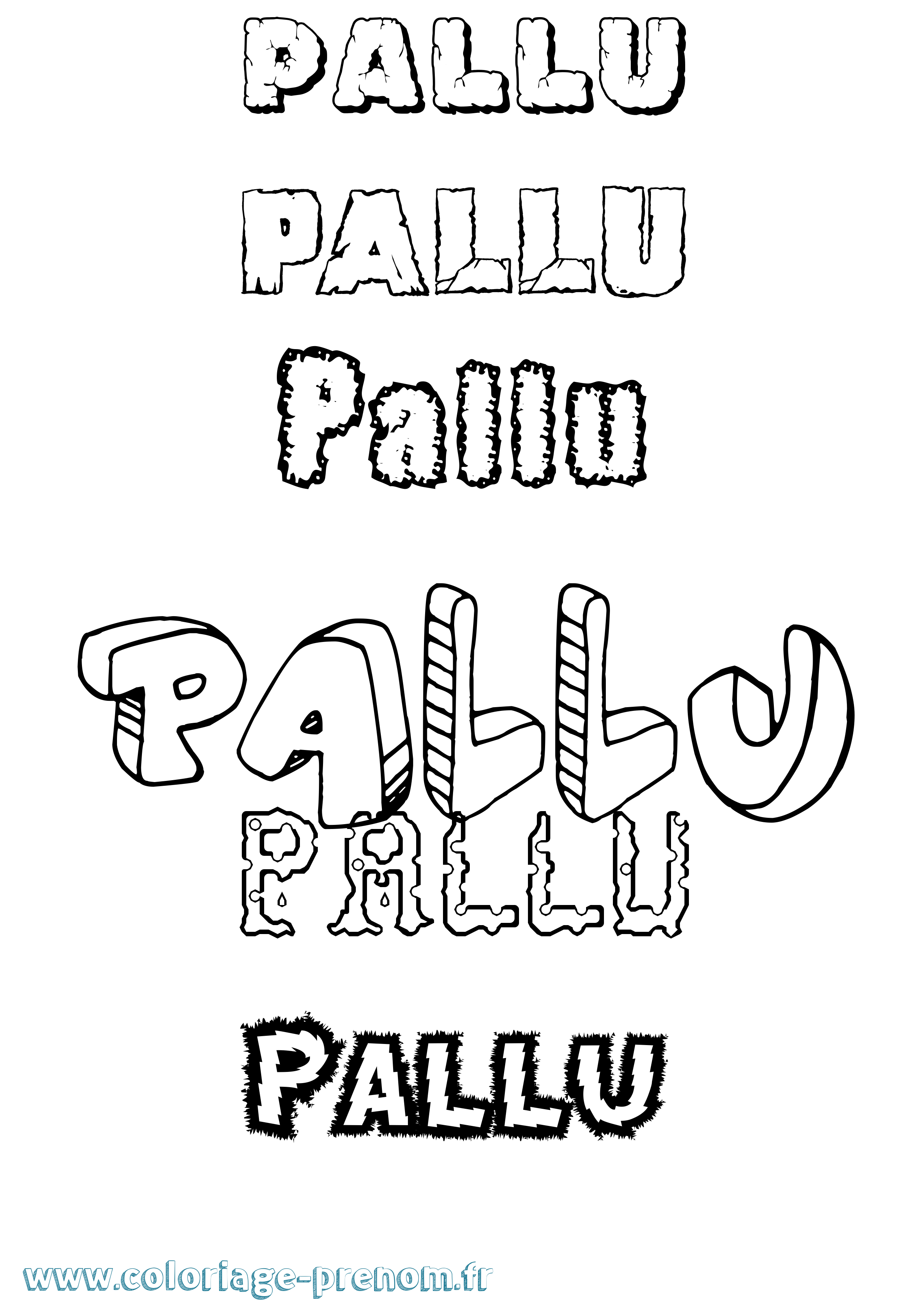 Coloriage Pallu Destructuré Coloriage prénom Pallu Destructuré