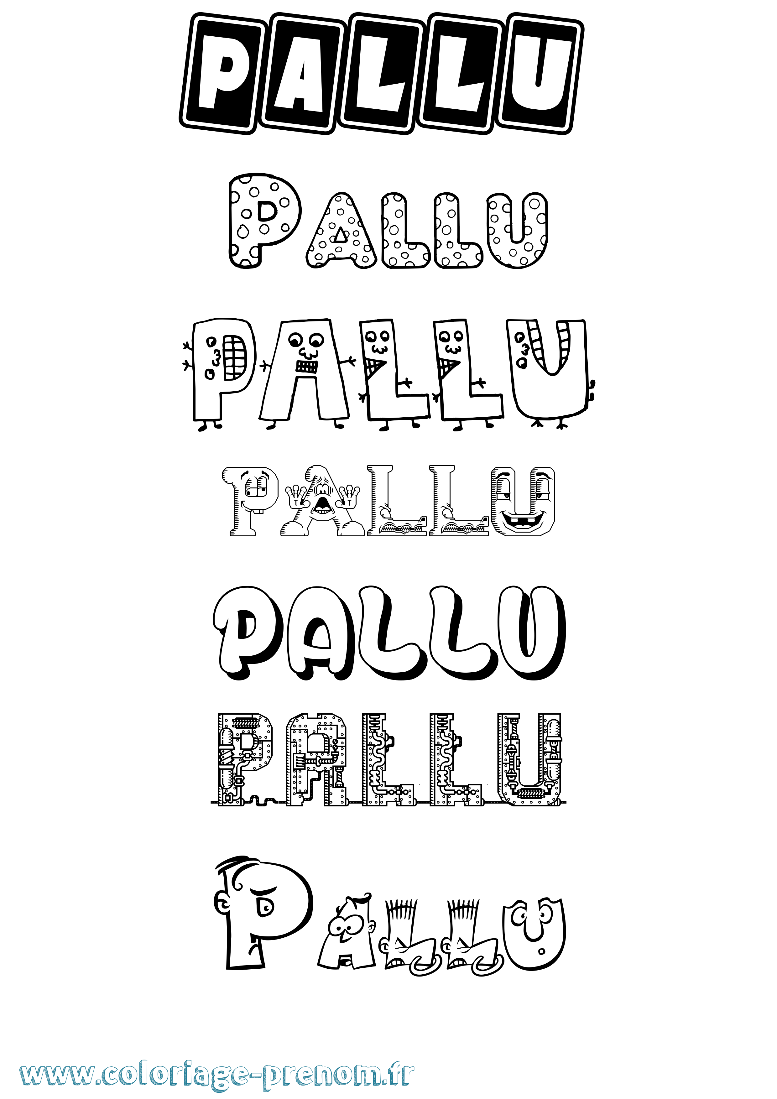 Coloriage Pallu Fun Coloriage prénom Pallu Fun