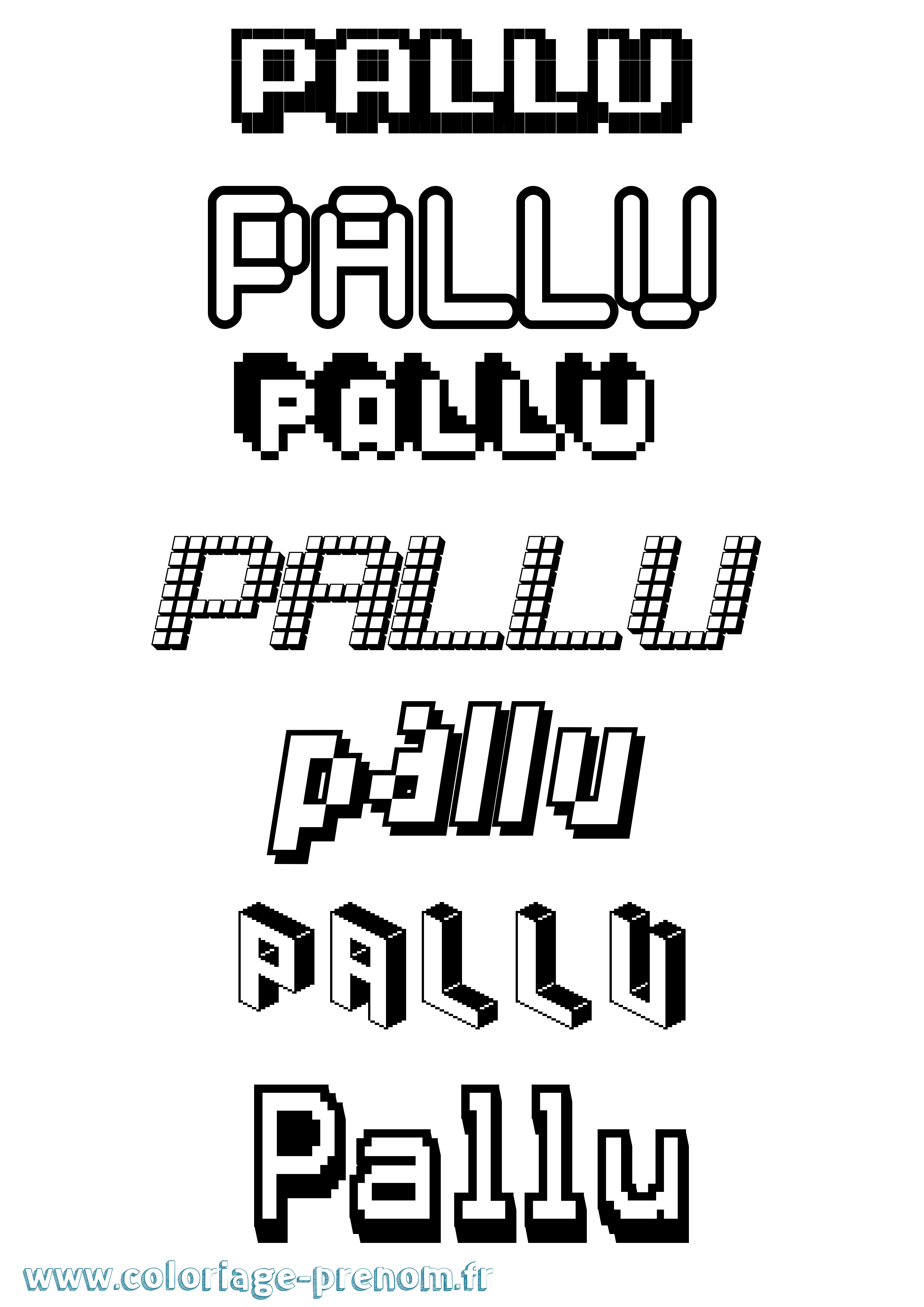 Coloriage Pallu Pixel Coloriage prénom Pallu Pixel