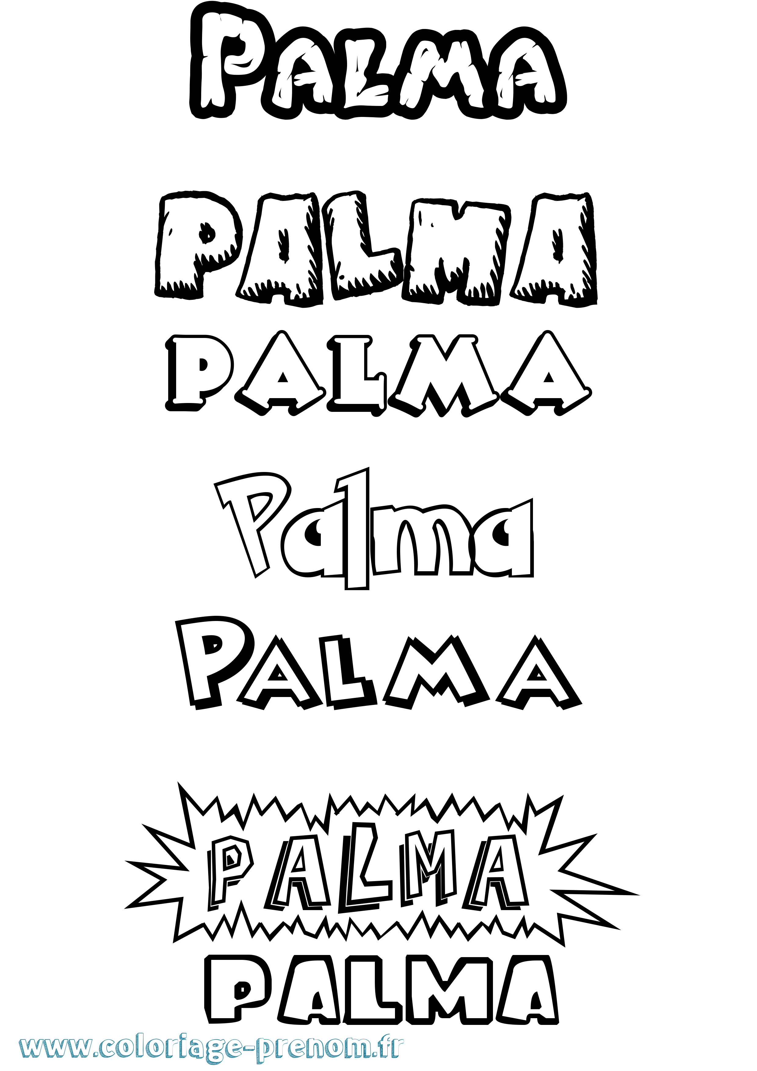 Coloriage Palma Dessin Animé Coloriage prénom Palma Dessin Animé