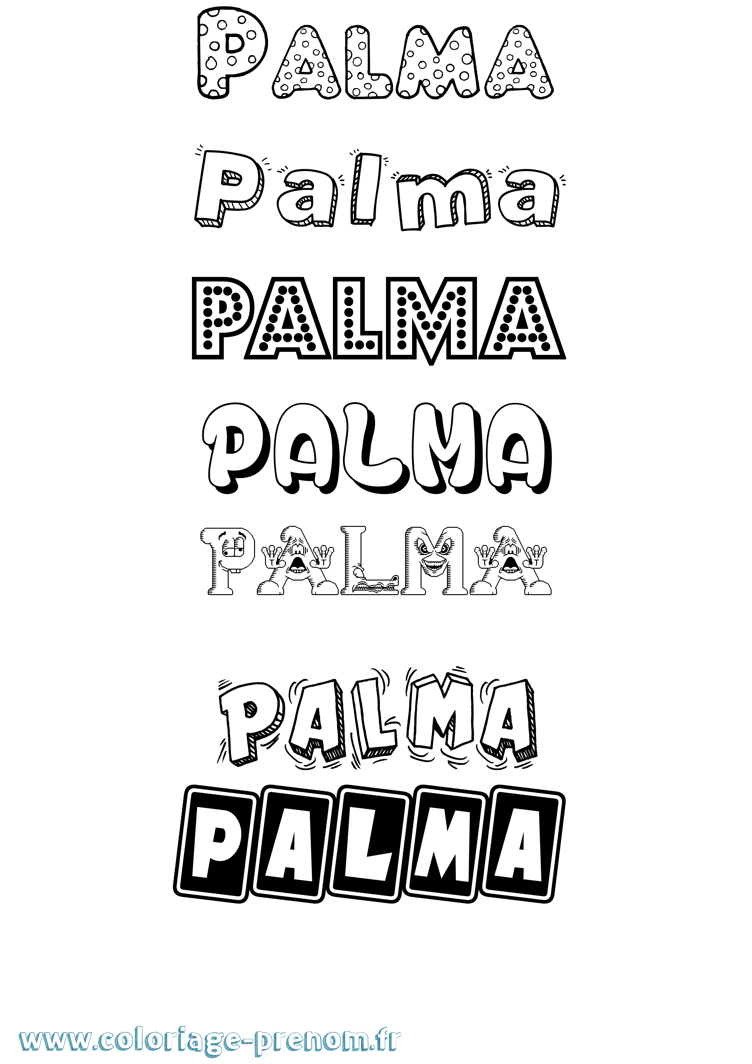 Coloriage Palma Fun Coloriage prénom Palma Fun