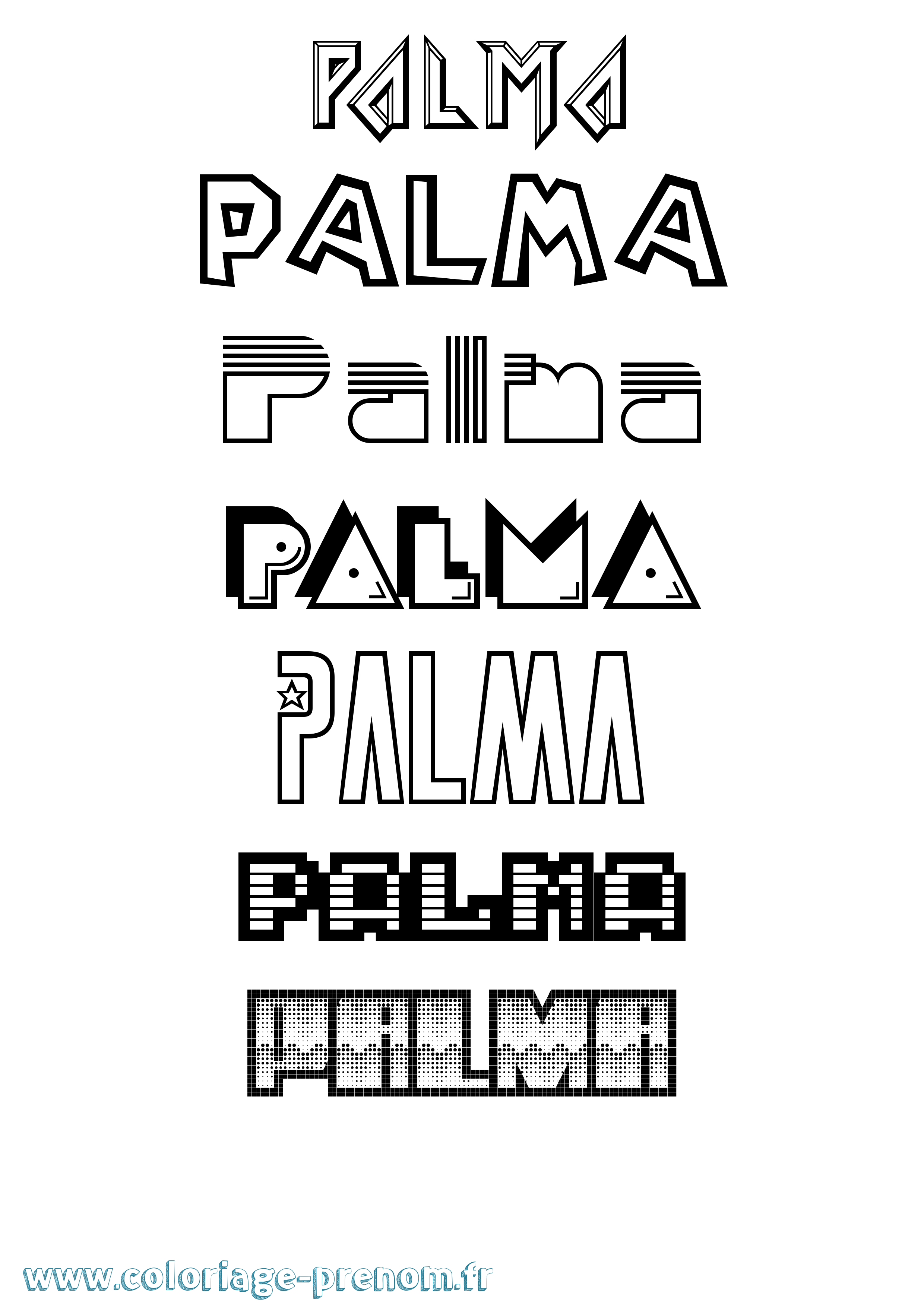 Coloriage Palma Jeux Vidéos Coloriage prénom Palma Jeux Vidéos