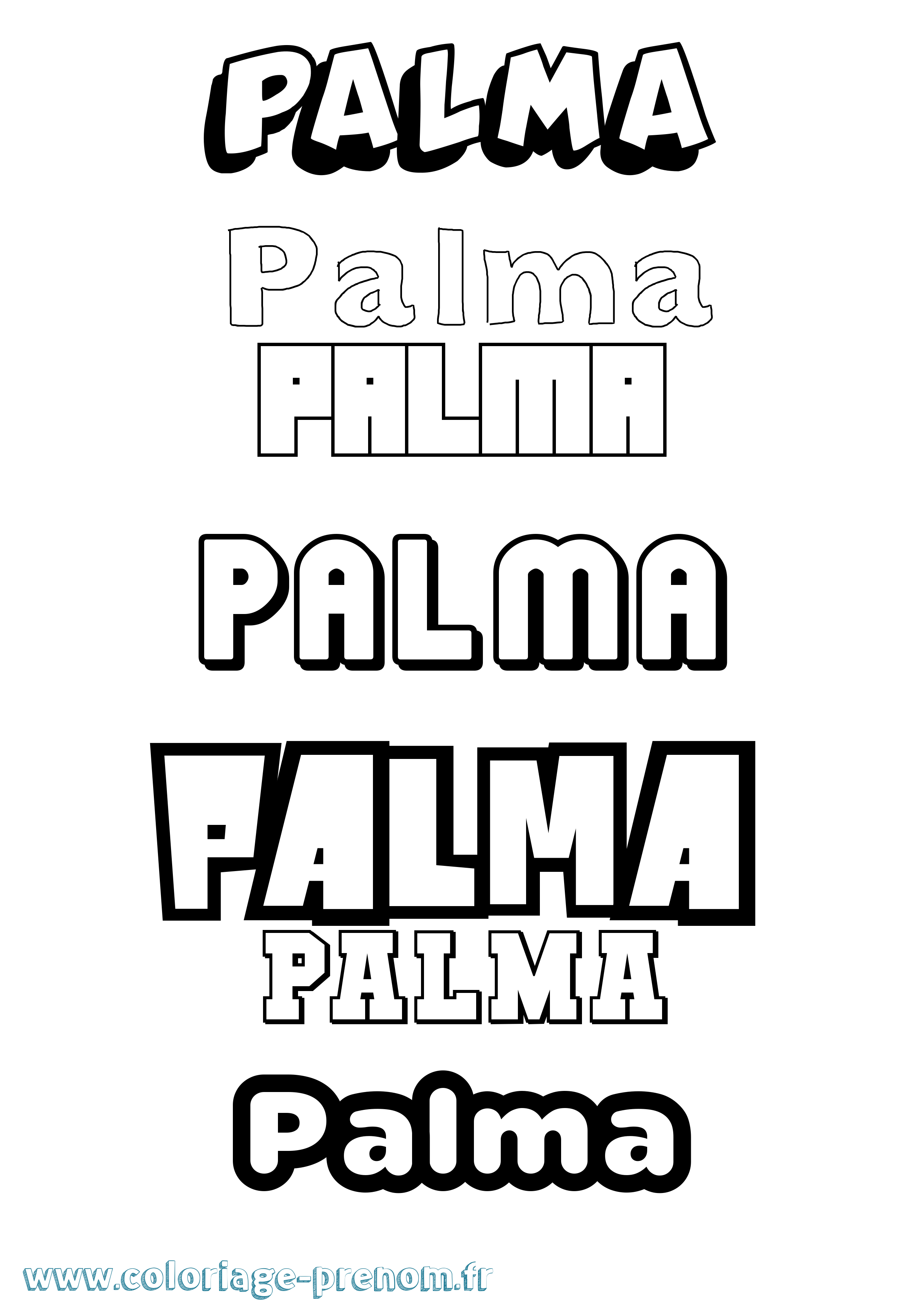 Coloriage Palma Simple Coloriage prénom Palma Simple