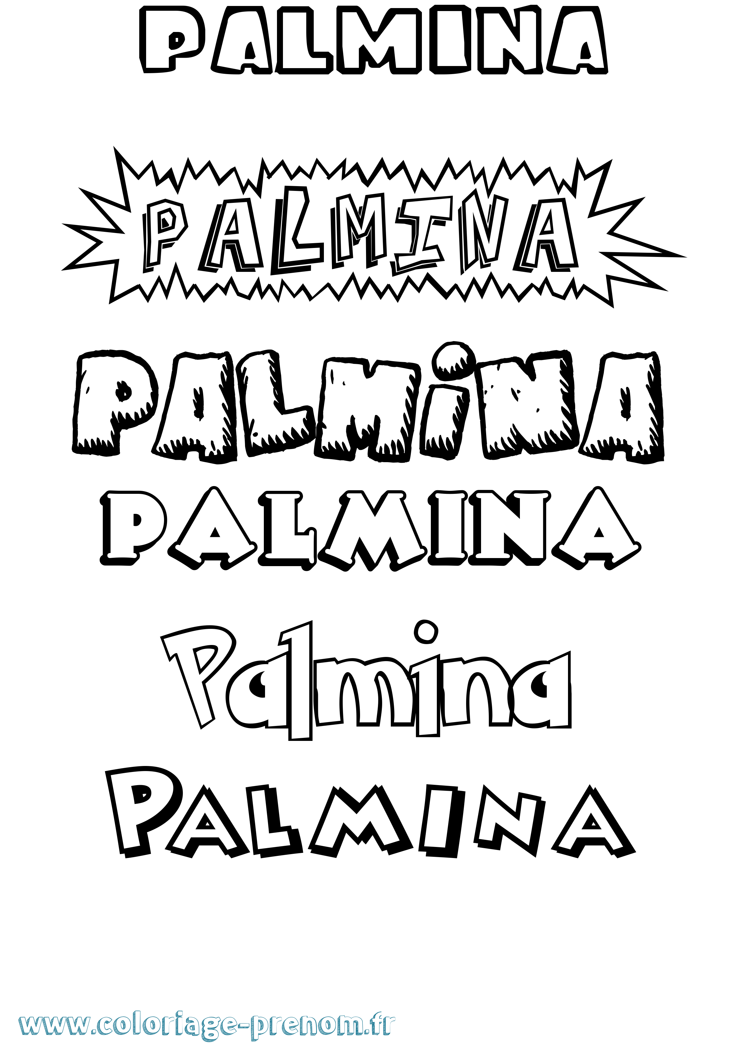 Coloriage Palmina Dessin Animé Coloriage prénom Palmina Dessin Animé
