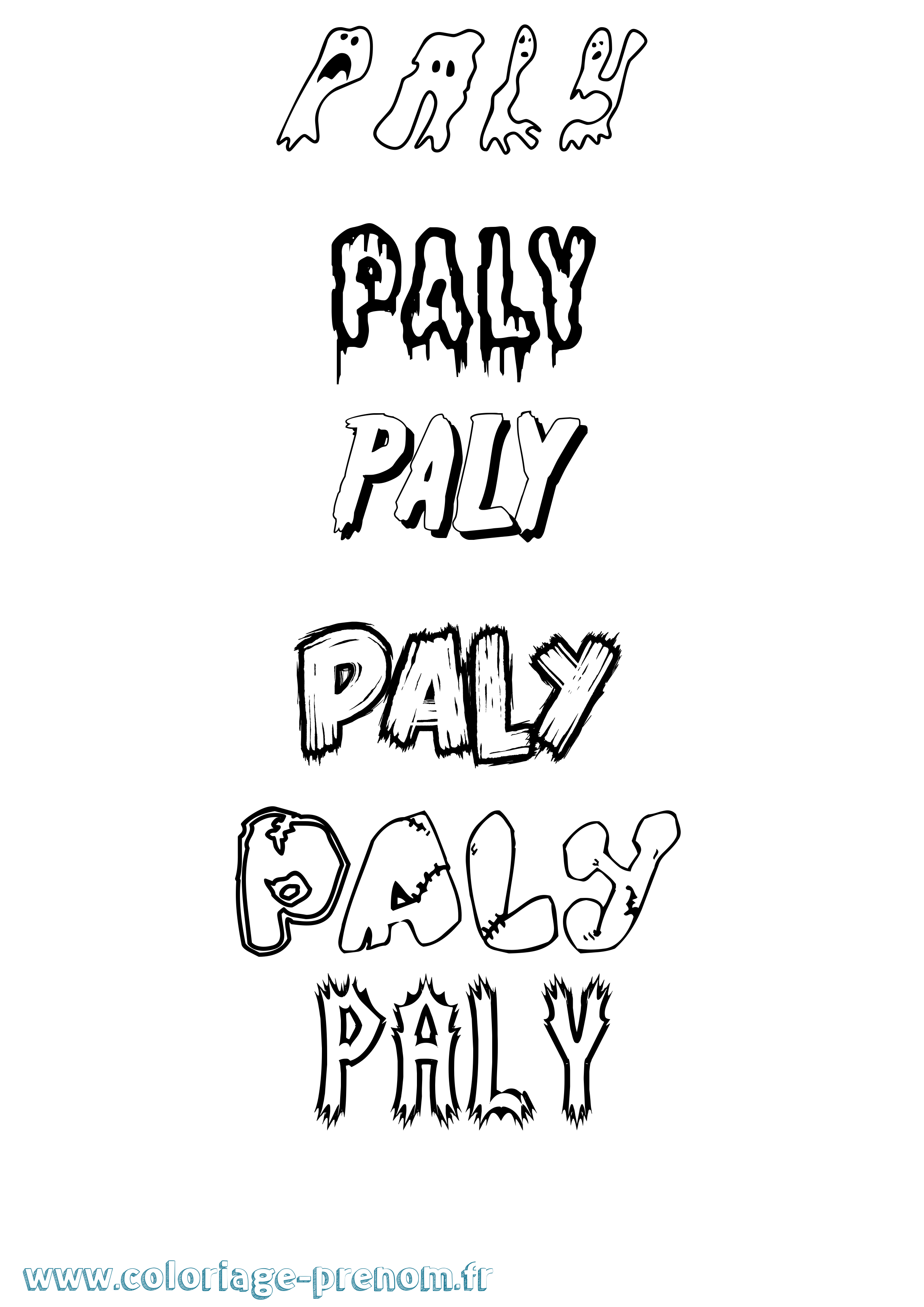 Coloriage Paly Frisson Coloriage prénom Paly Frisson