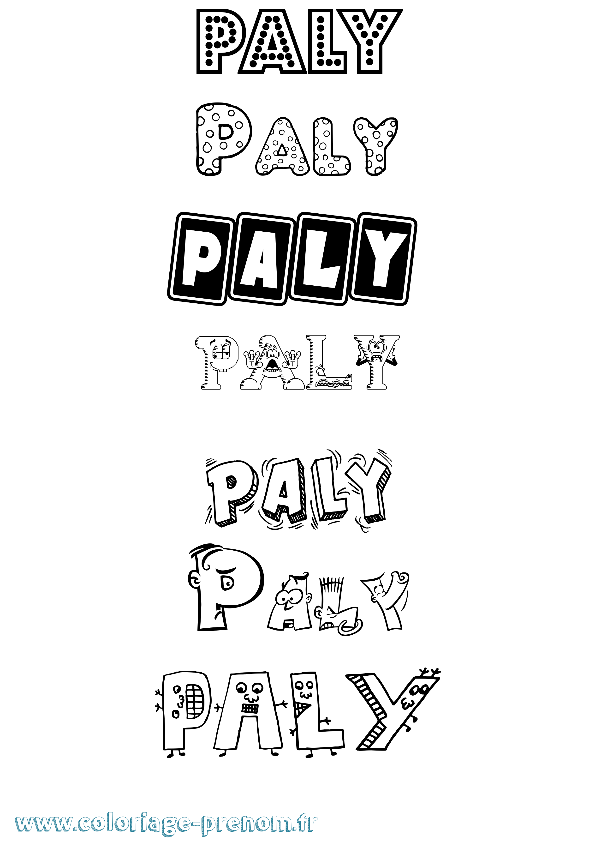 Coloriage Paly Fun Coloriage prénom Paly Fun