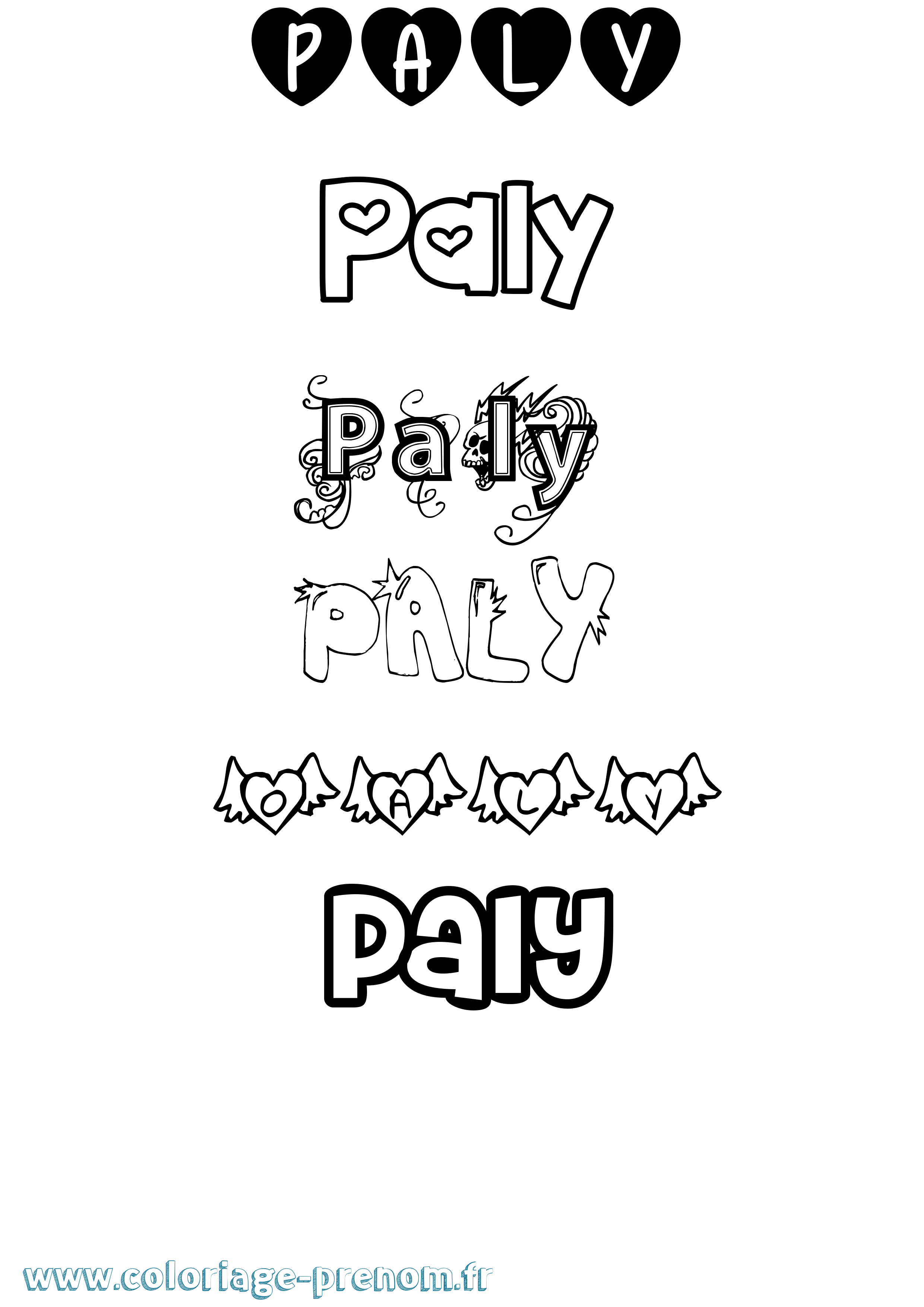 Coloriage Paly Girly Coloriage prénom Paly Girly