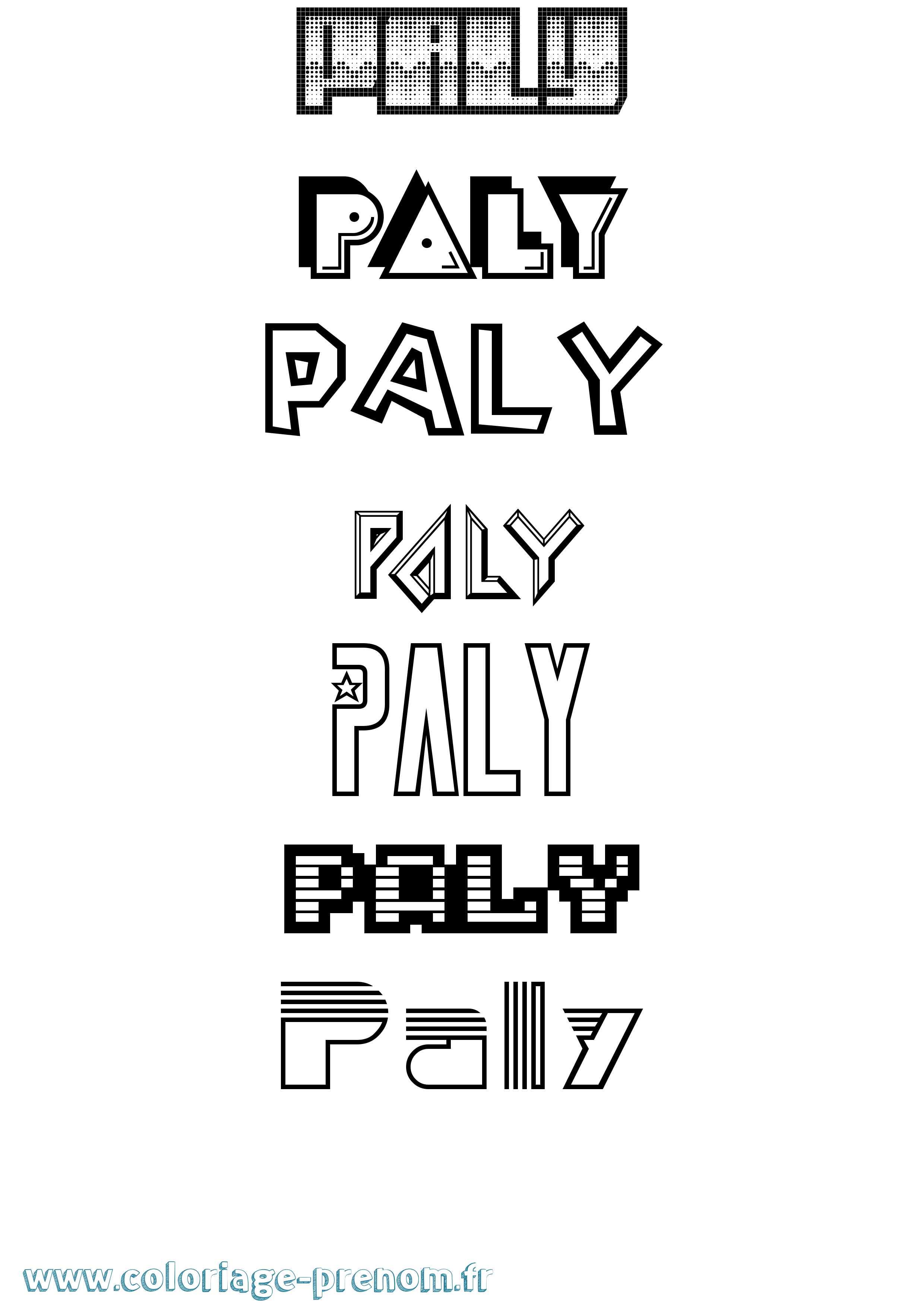 Coloriage Paly Jeux Vidéos Coloriage prénom Paly Jeux Vidéos