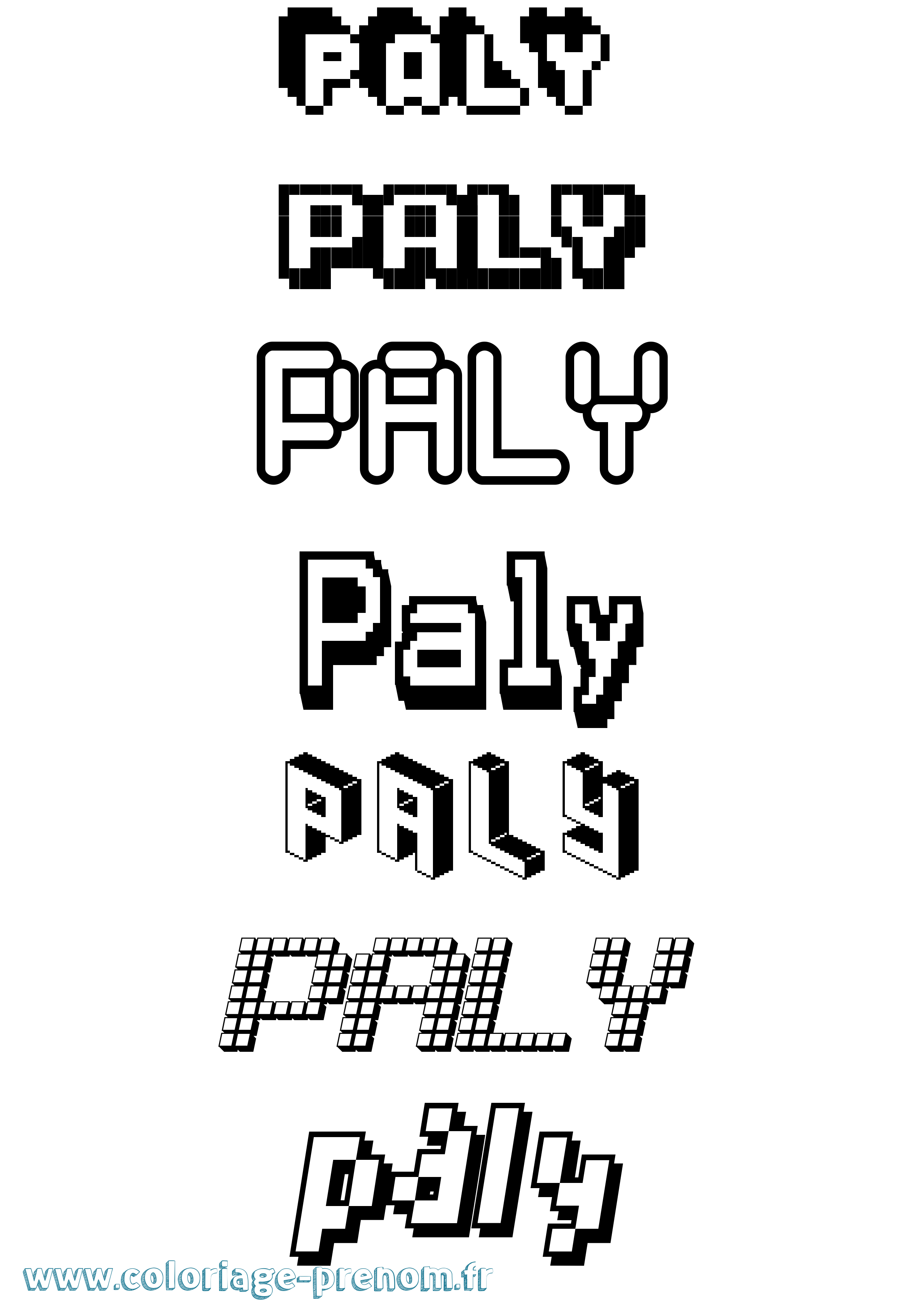 Coloriage Paly Pixel Coloriage prénom Paly Pixel