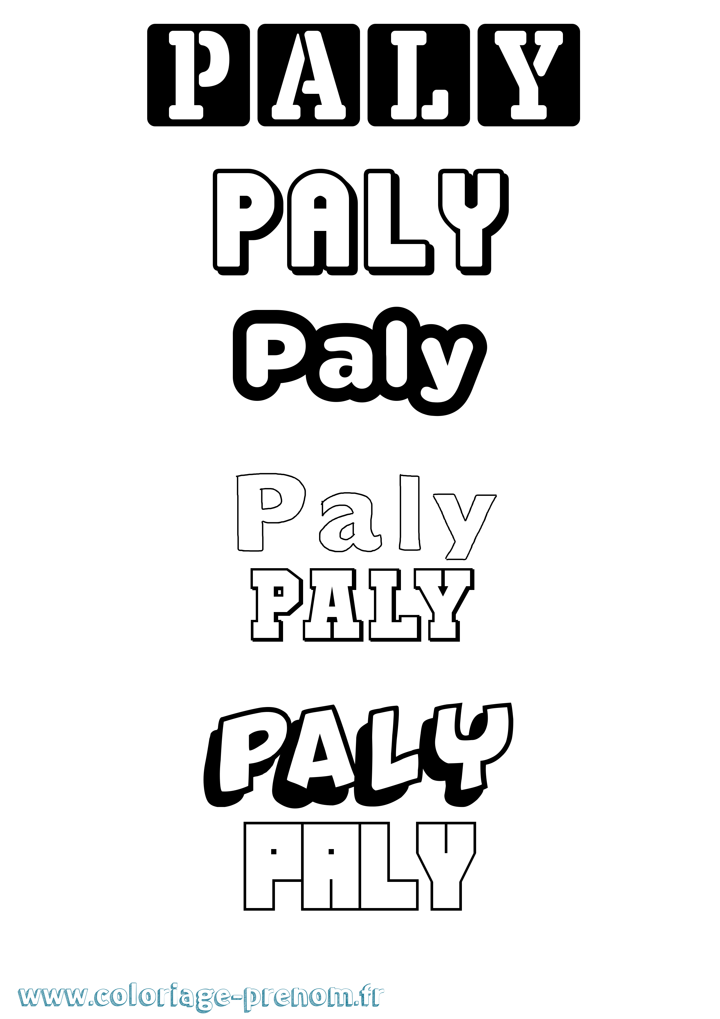 Coloriage Paly Simple Coloriage prénom Paly Simple