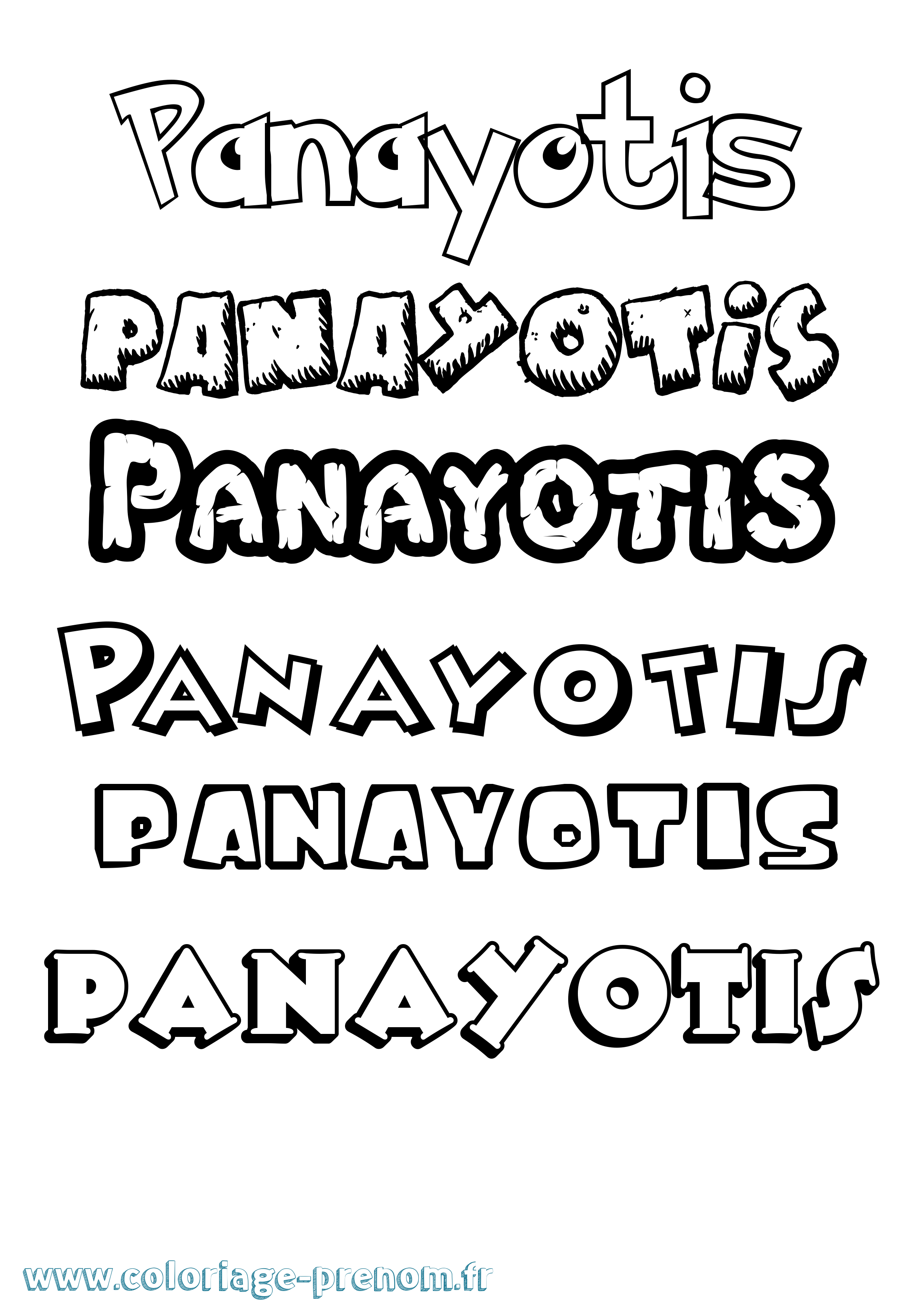 Coloriage Panayotis Dessin Animé Coloriage prénom Panayotis Dessin Animé