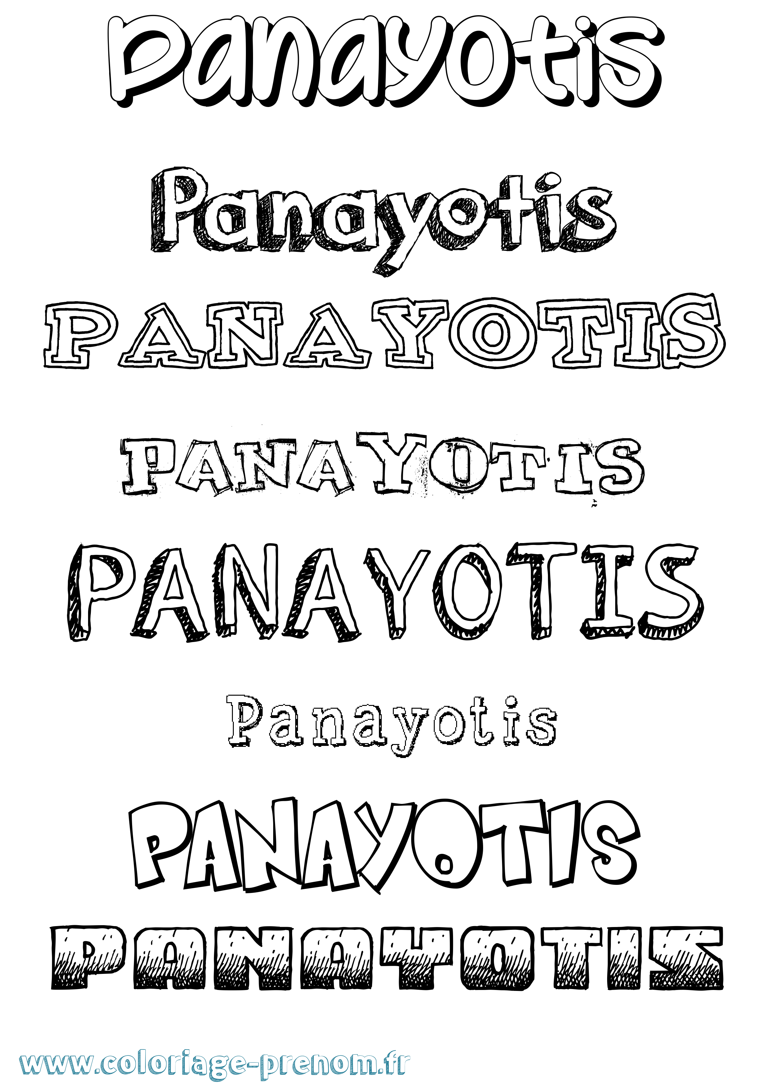 Coloriage Panayotis Dessiné Coloriage prénom Panayotis Dessiné