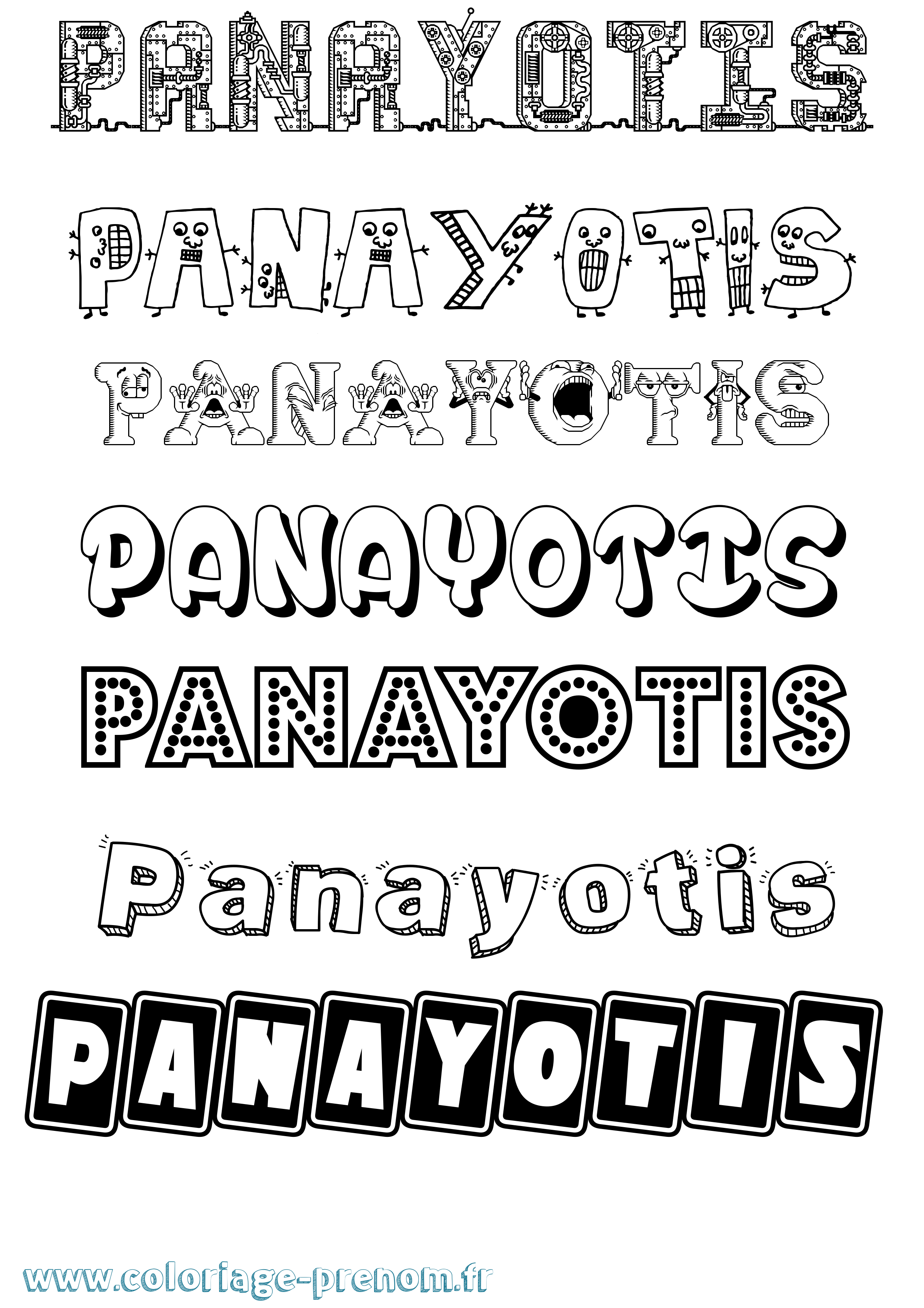 Coloriage Panayotis Fun Coloriage prénom Panayotis Fun
