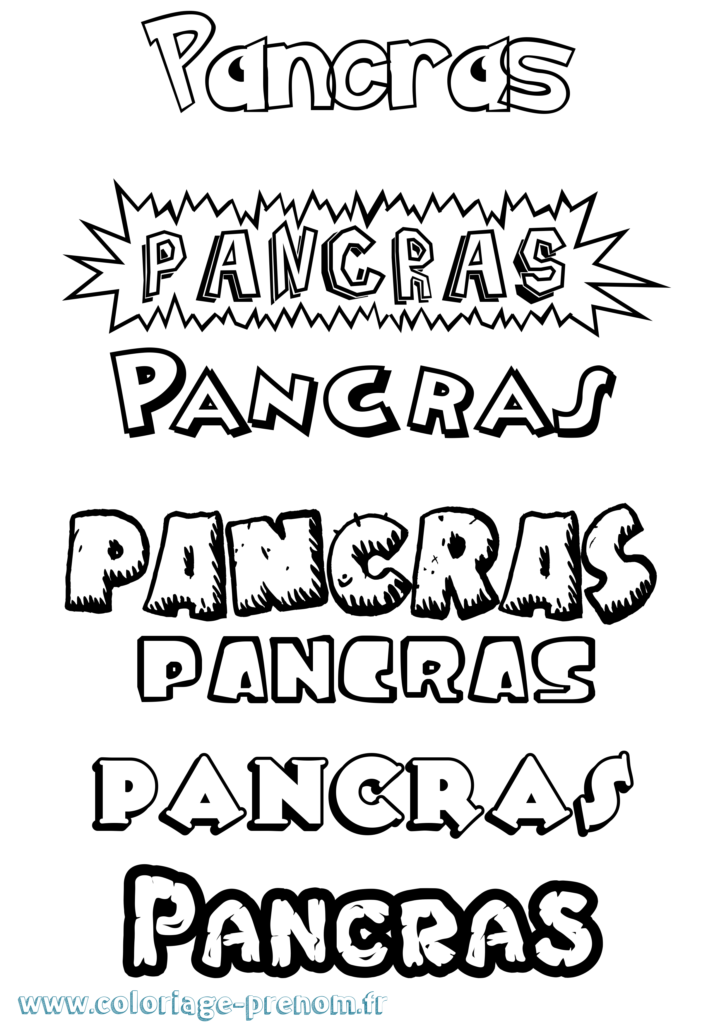 Coloriage Pancras Dessin Animé Coloriage prénom Pancras Dessin Animé
