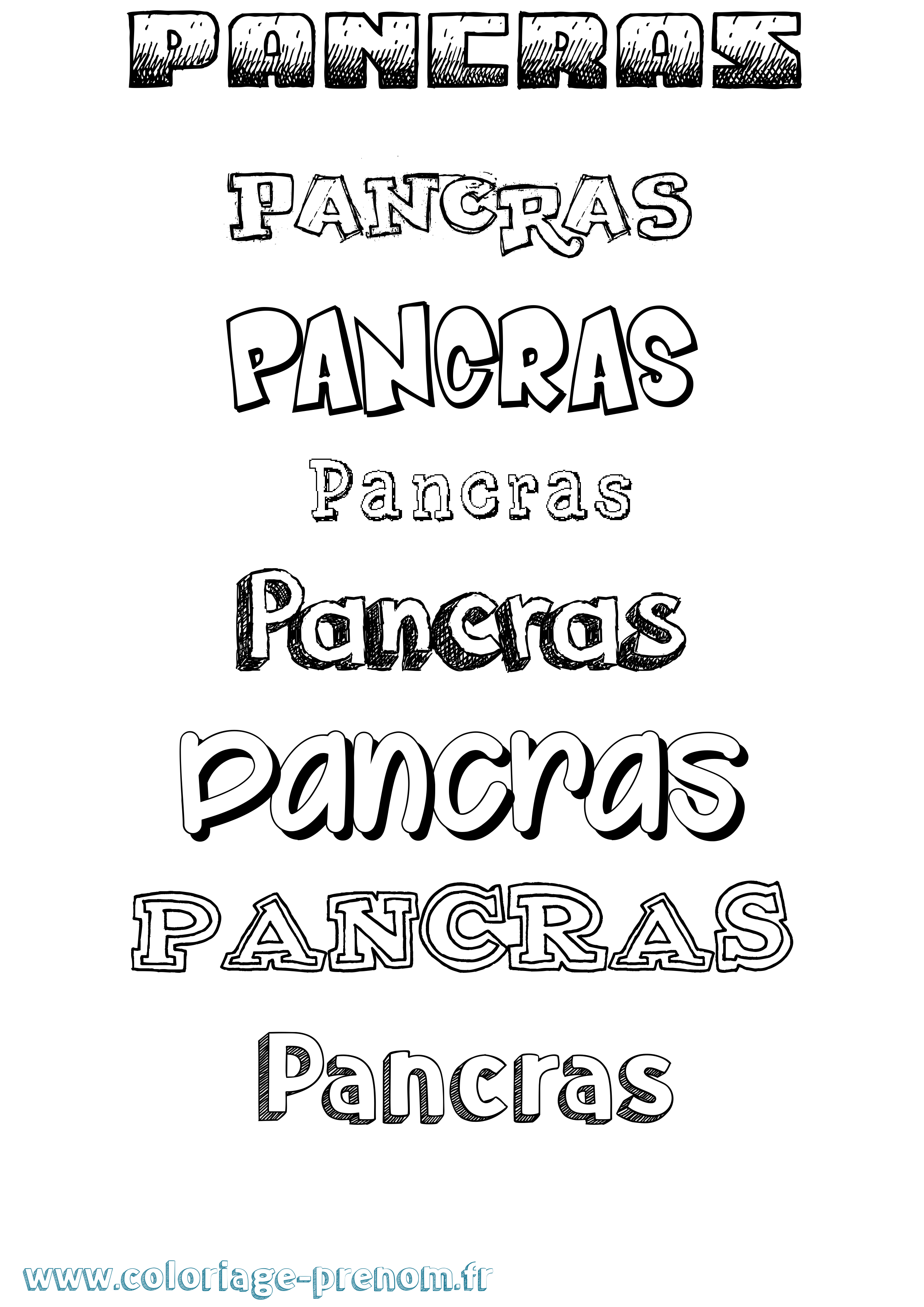 Coloriage Pancras Dessiné Coloriage prénom Pancras Dessiné