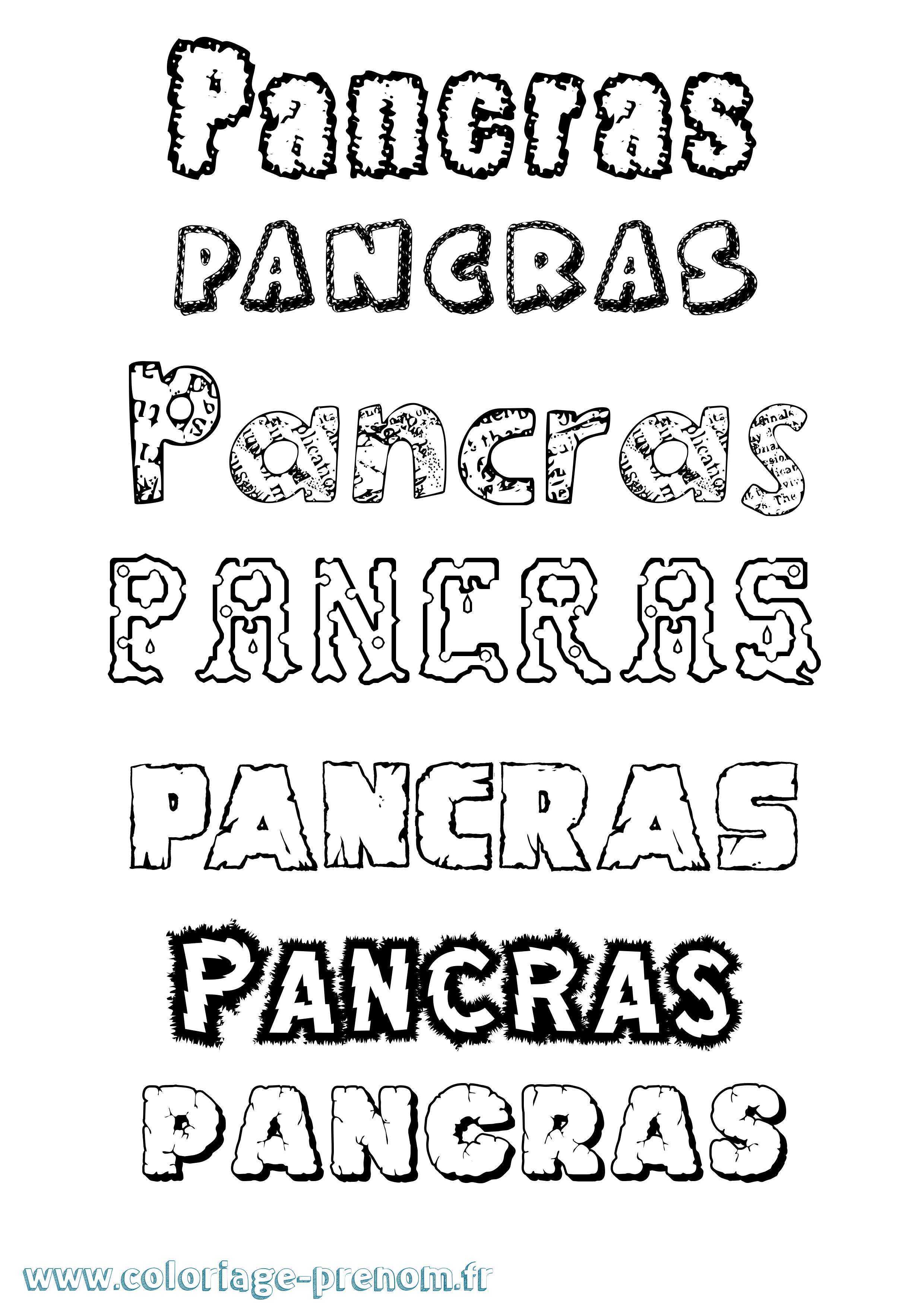Coloriage Pancras Destructuré Coloriage prénom Pancras Destructuré