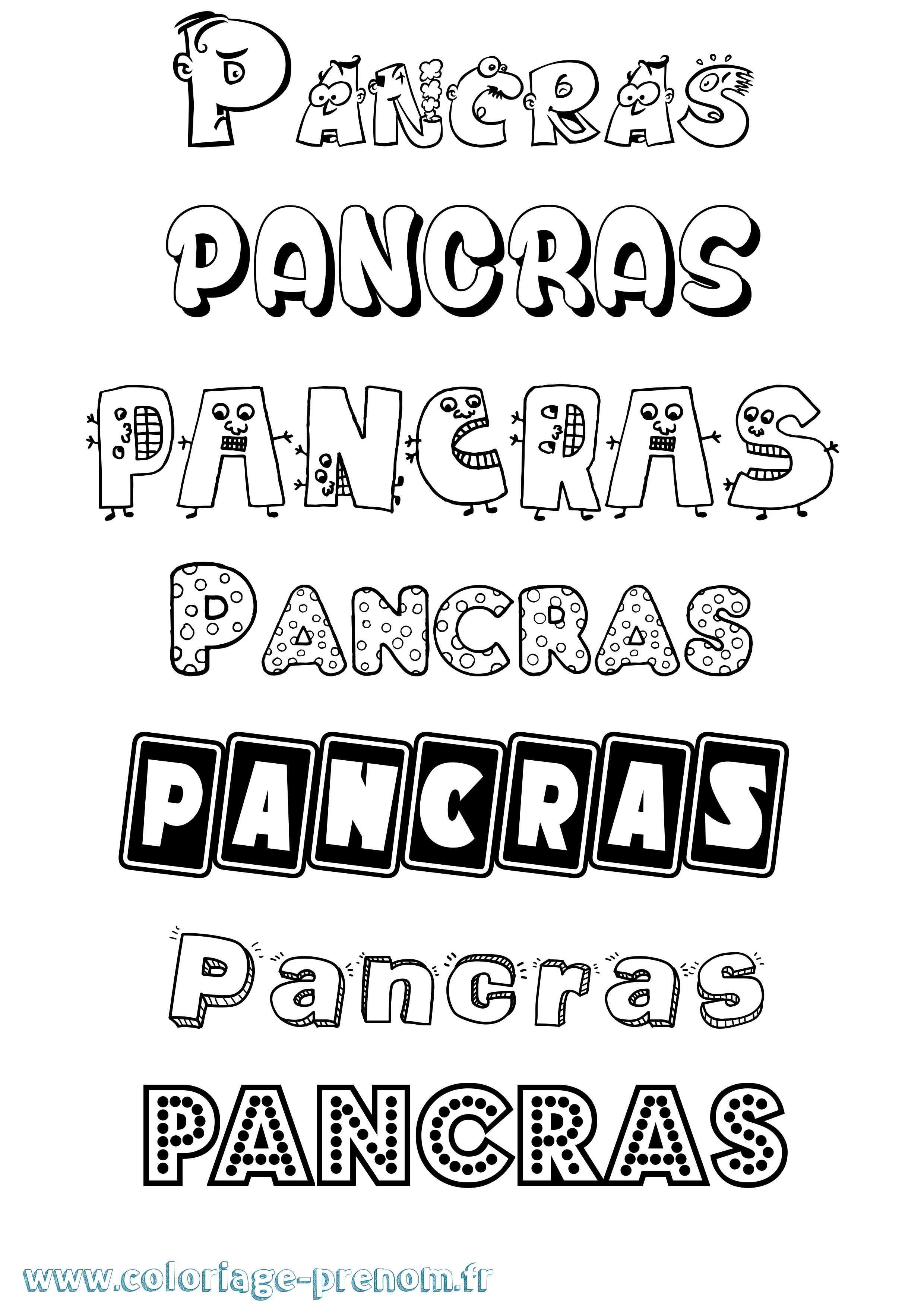 Coloriage Pancras Fun Coloriage prénom Pancras Fun