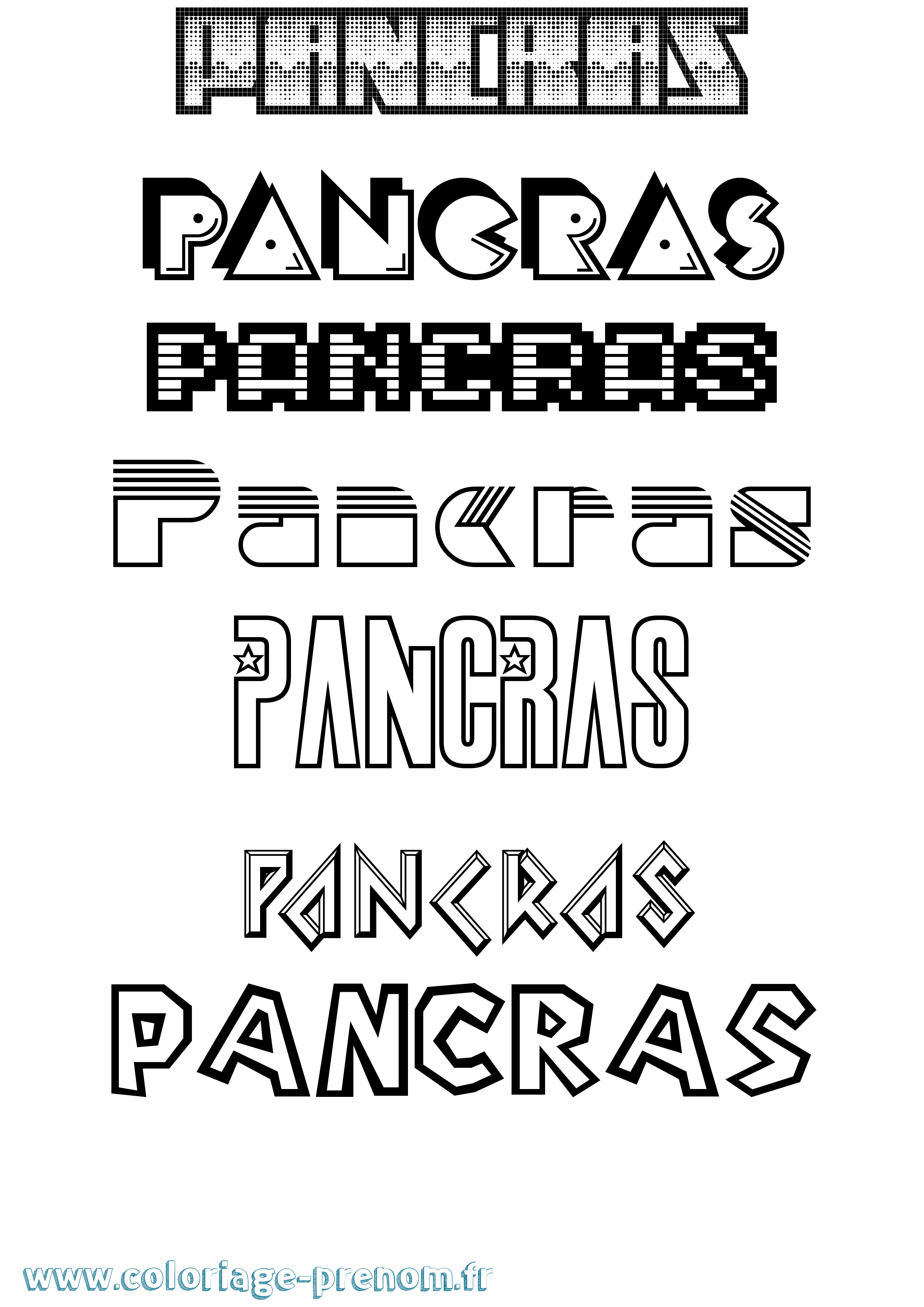 Coloriage Pancras Jeux Vidéos Coloriage prénom Pancras Jeux Vidéos