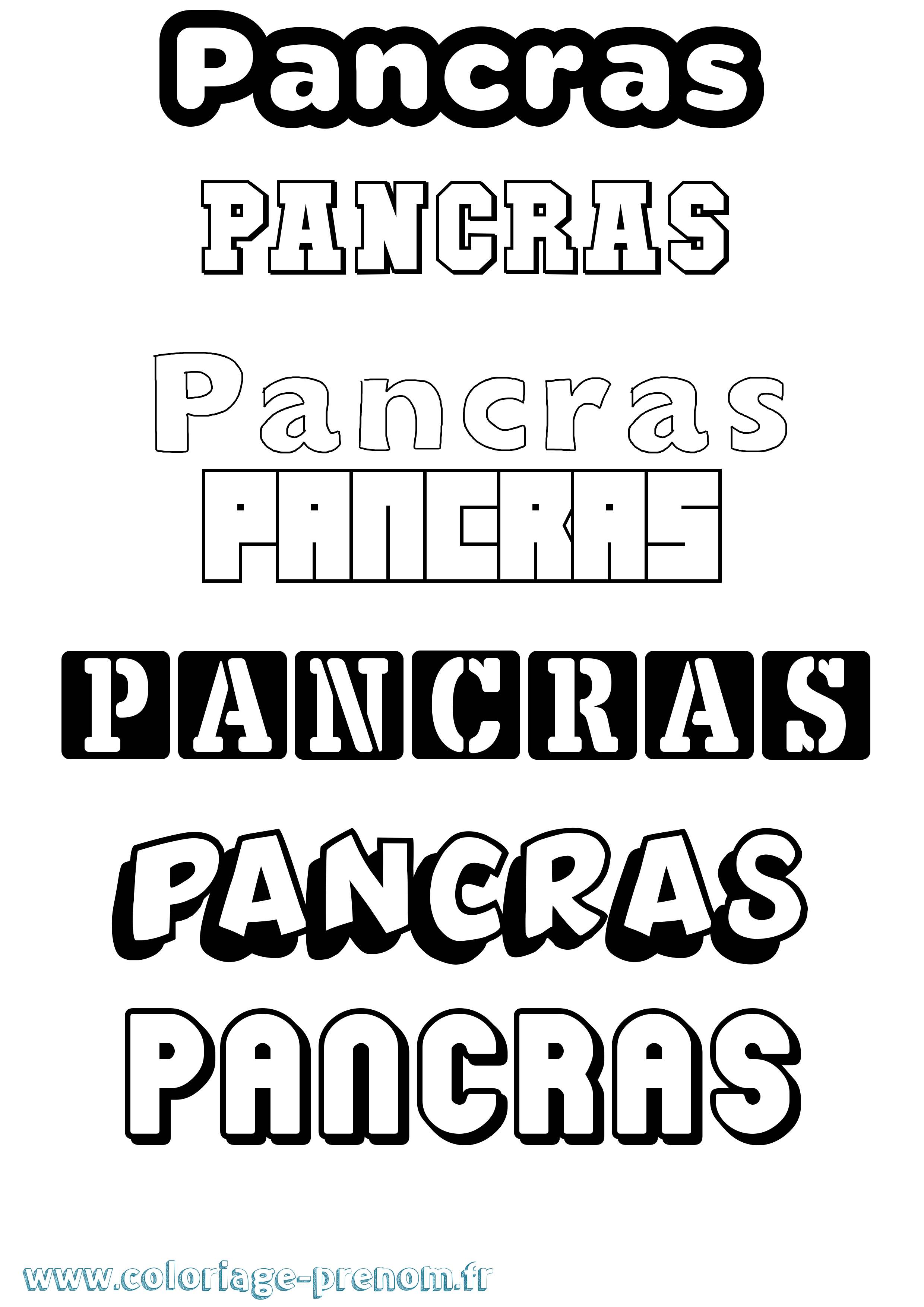 Coloriage Pancras Simple Coloriage prénom Pancras Simple