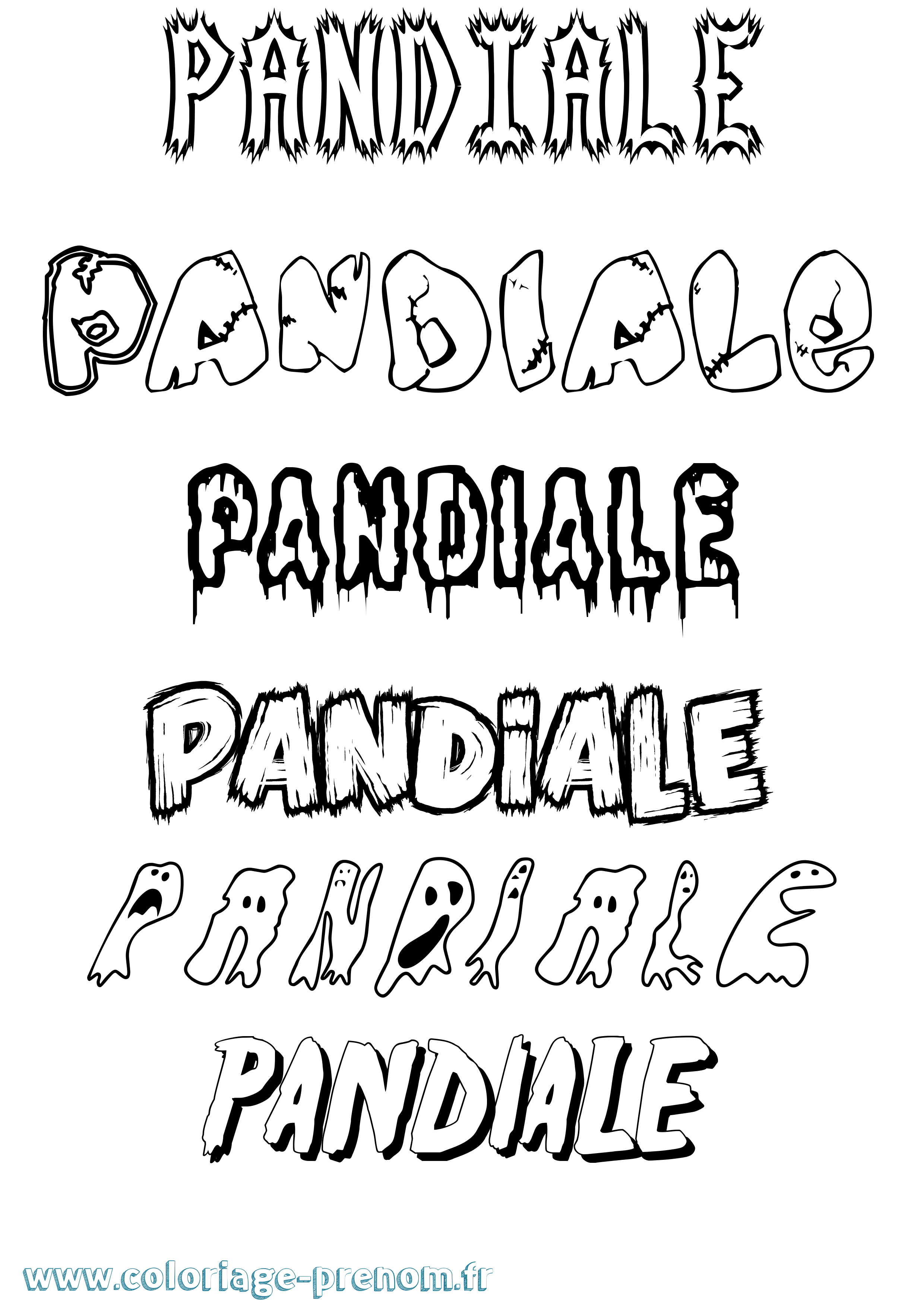 Coloriage Pandiale Frisson Coloriage prénom Pandiale Frisson