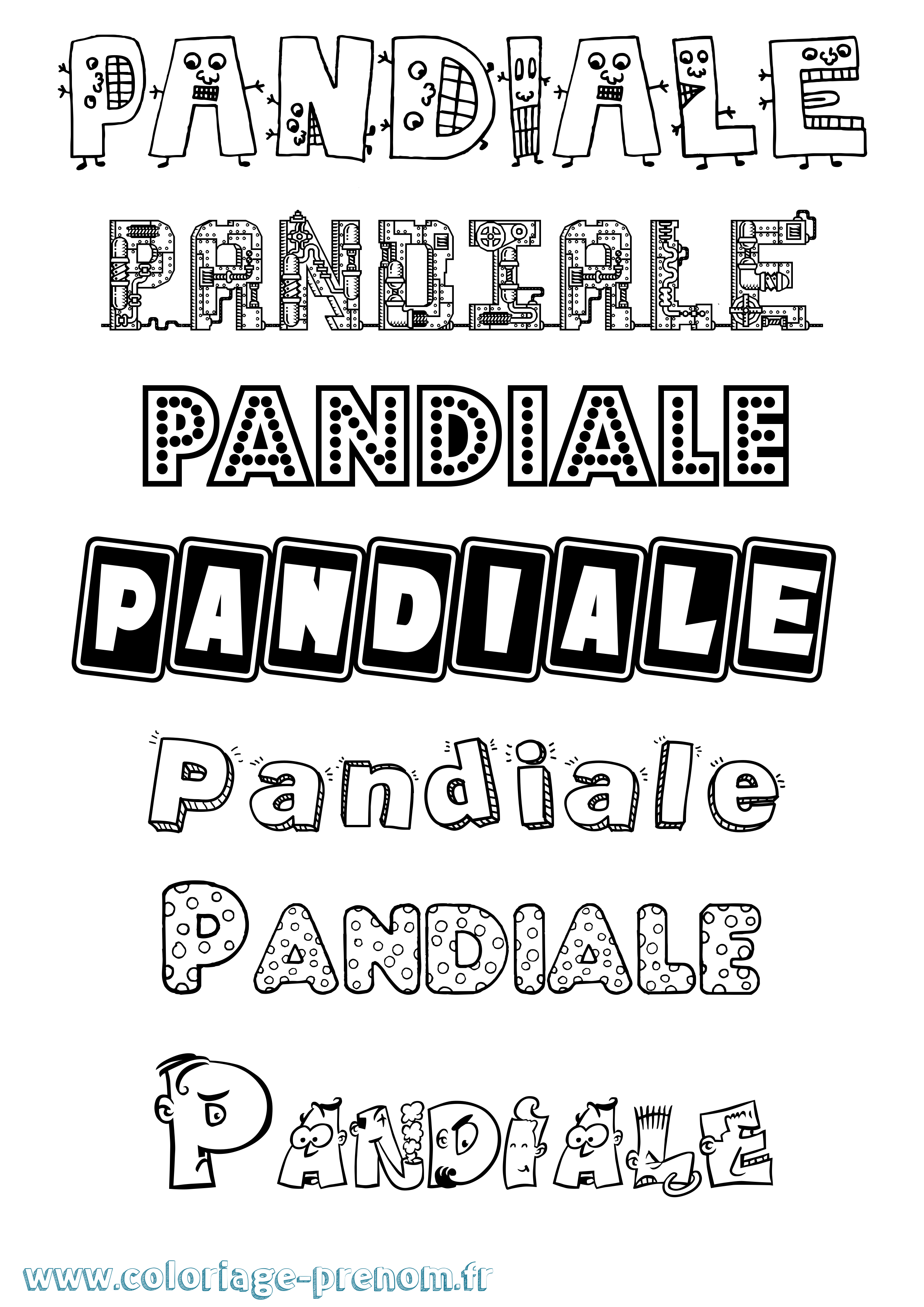 Coloriage Pandiale Fun Coloriage prénom Pandiale Fun