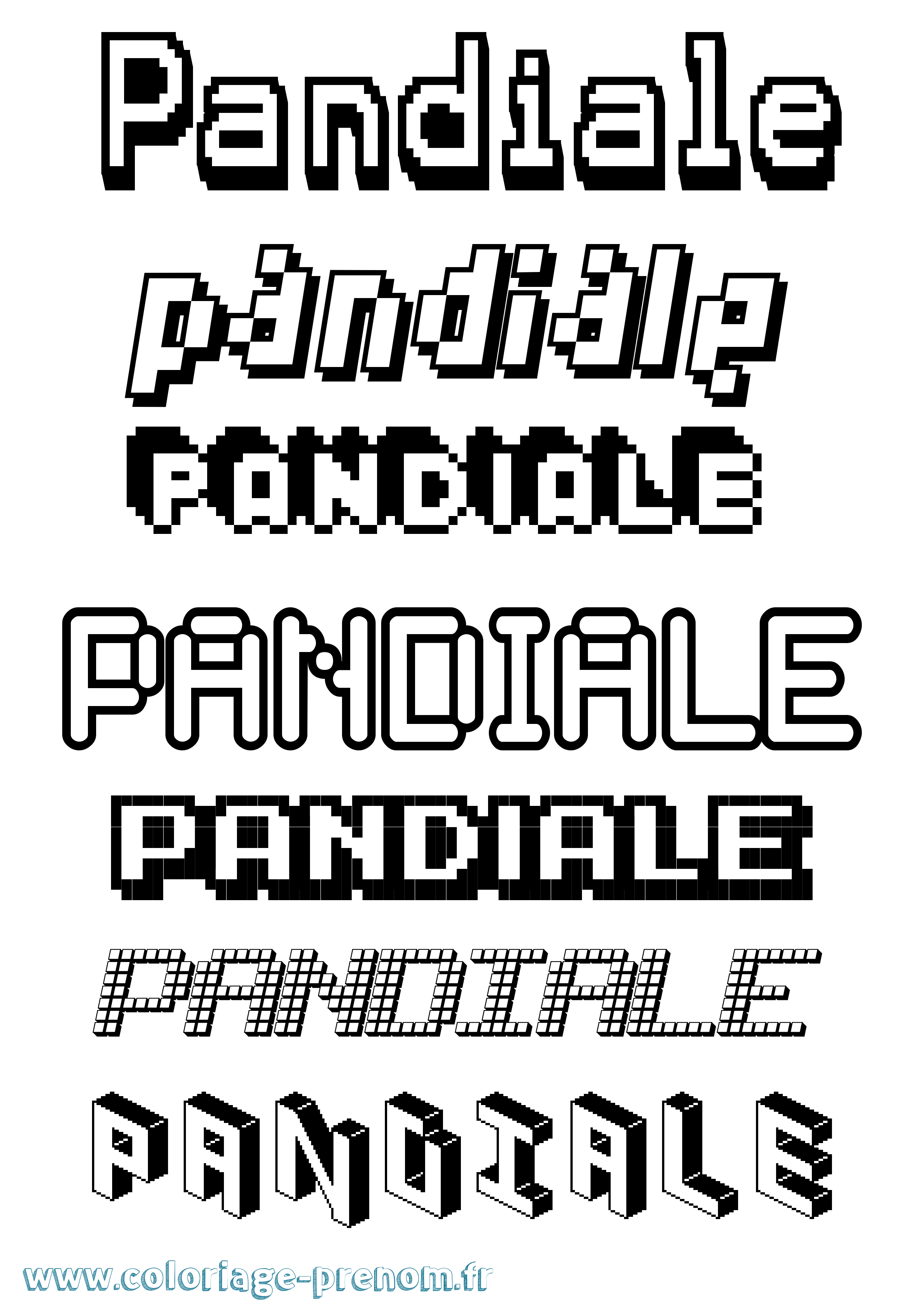 Coloriage Pandiale Pixel Coloriage prénom Pandiale Pixel