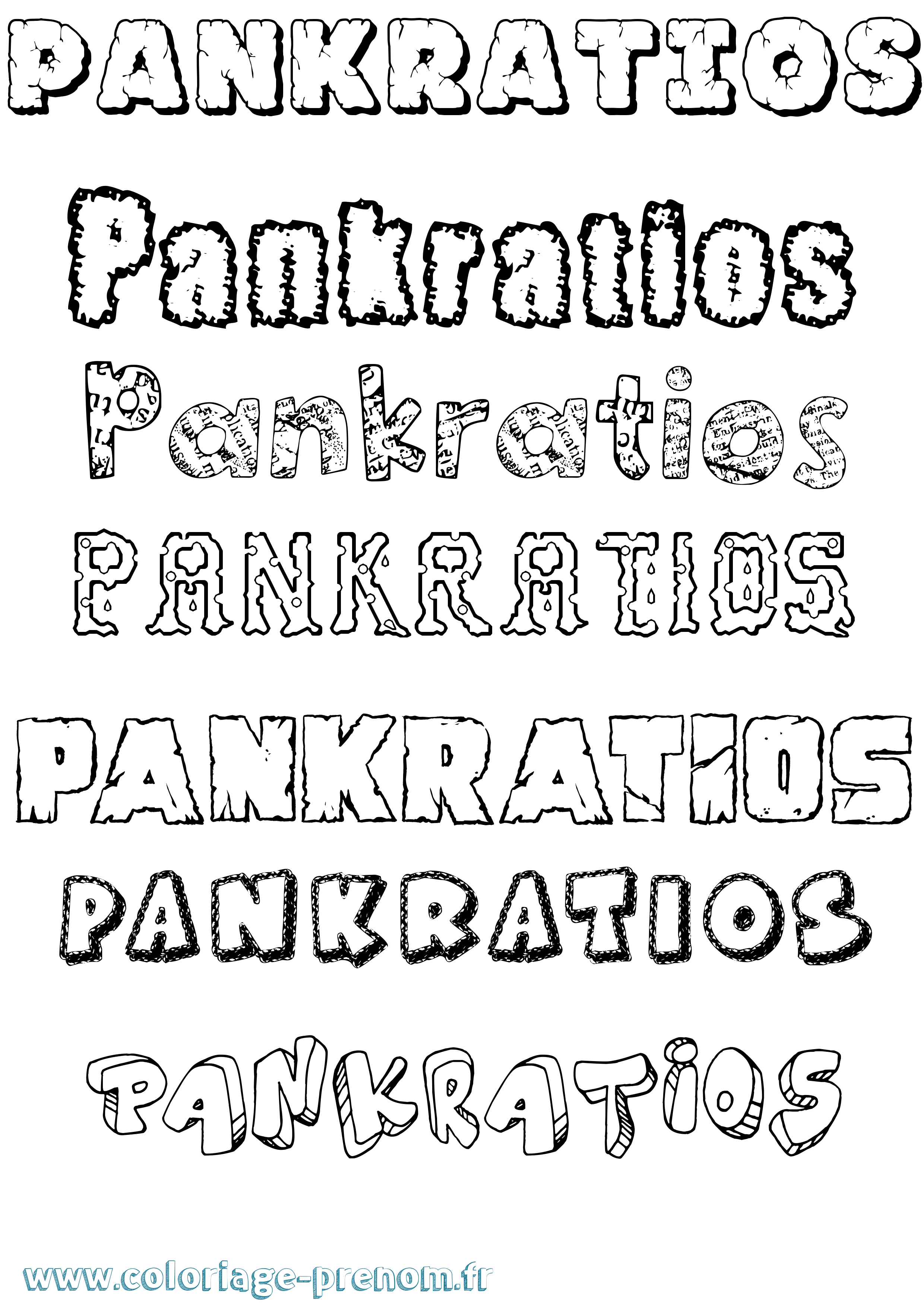 Coloriage Pankratios Destructuré Coloriage prénom Pankratios Destructuré