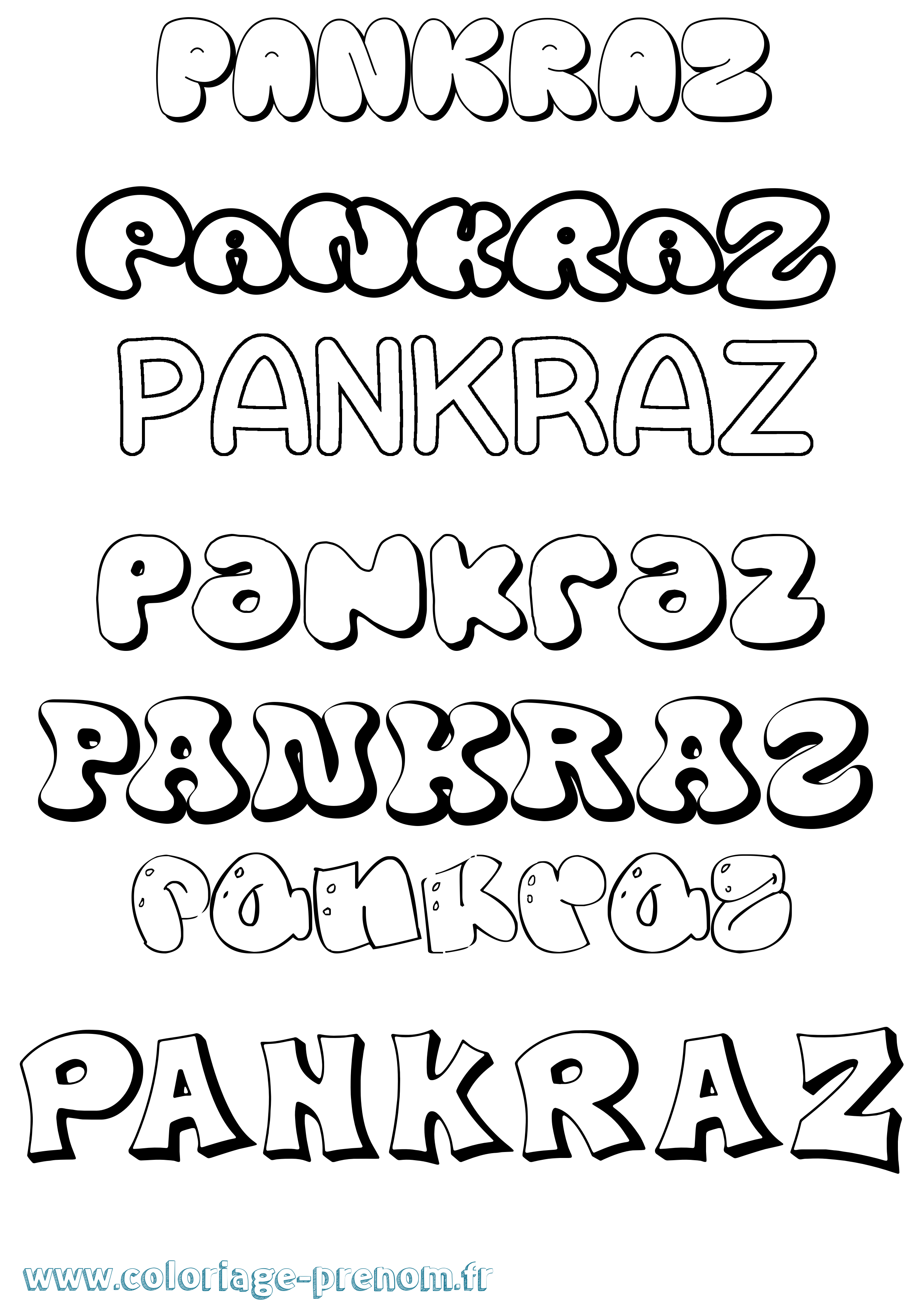 Coloriage Pankraz Bubble Coloriage prénom Pankraz Bubble