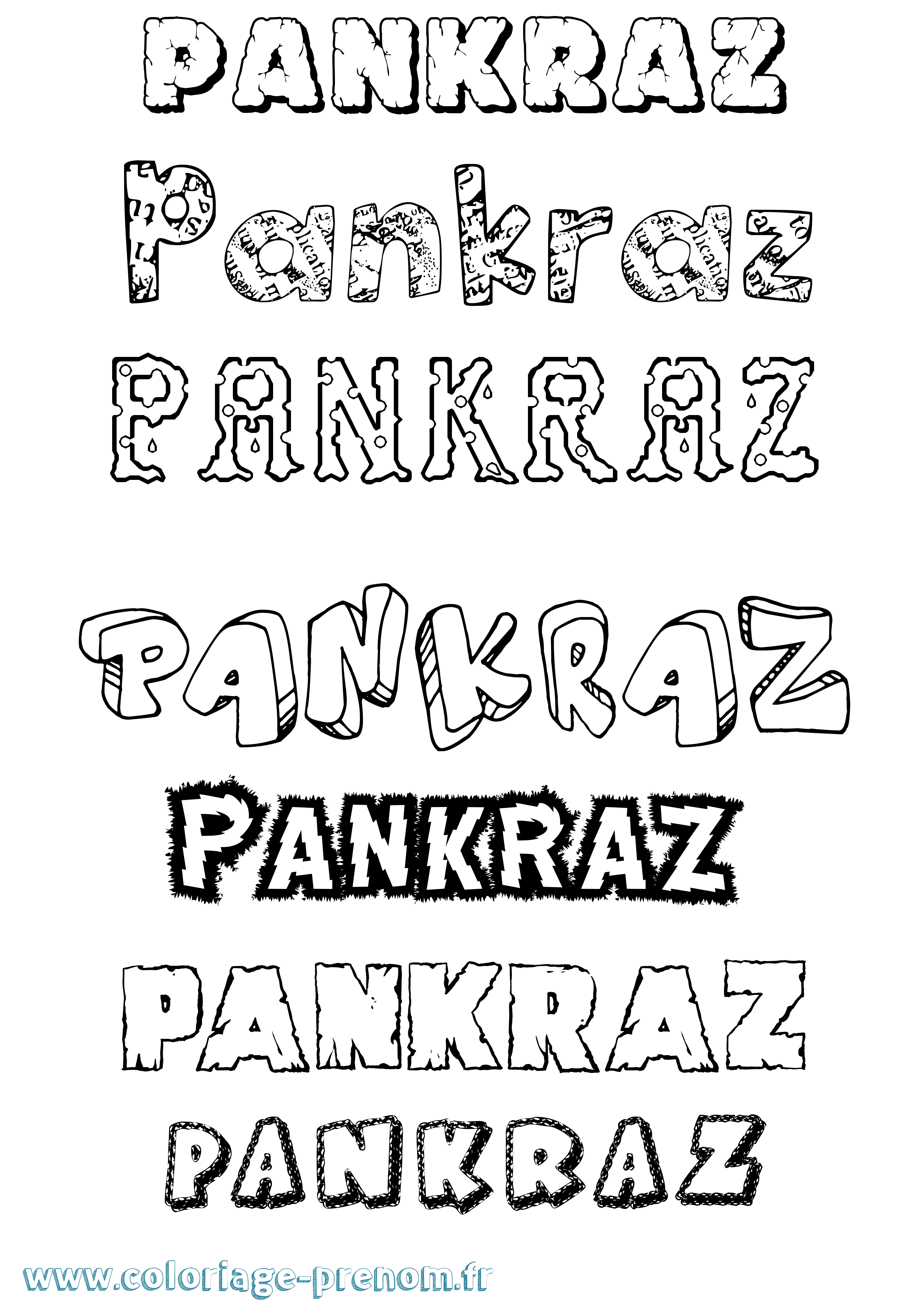 Coloriage Pankraz Destructuré Coloriage prénom Pankraz Destructuré