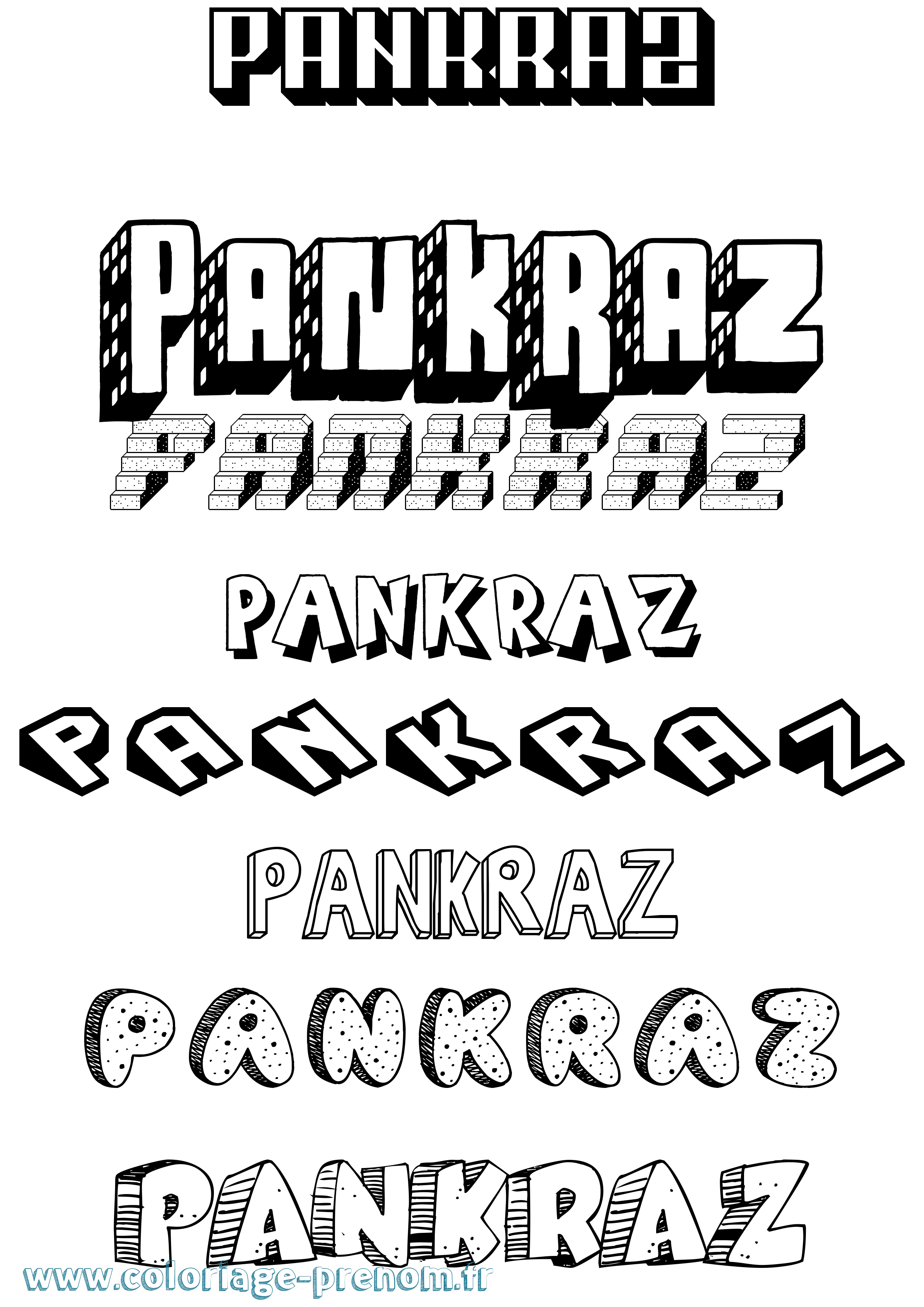 Coloriage Pankraz Effet 3D Coloriage prénom Pankraz Effet 3D