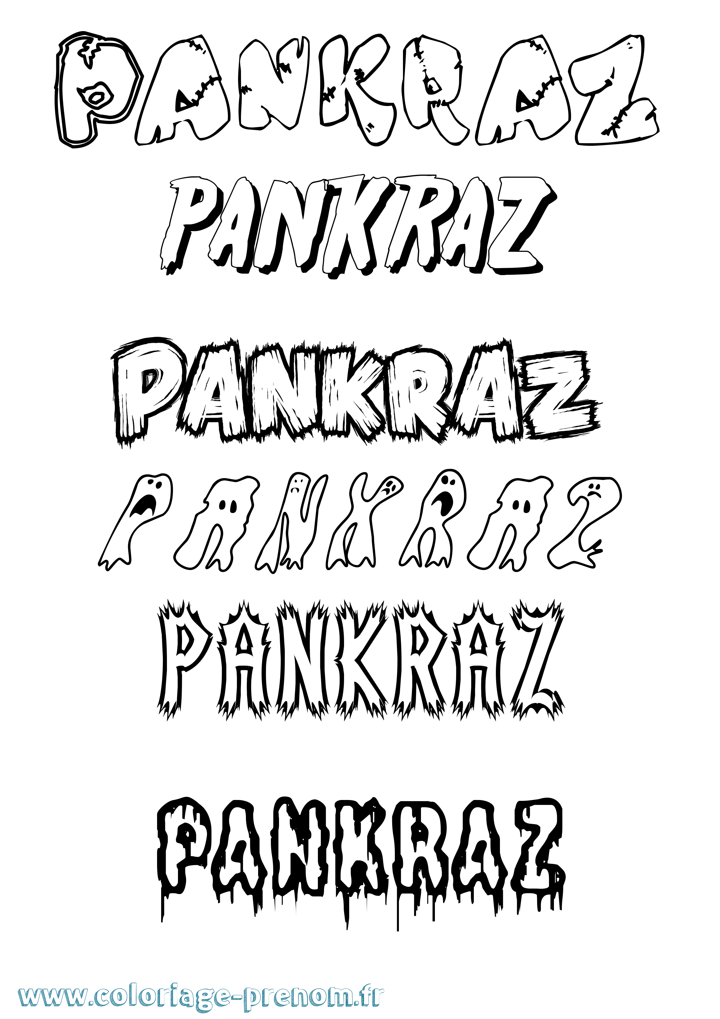 Coloriage Pankraz Frisson Coloriage prénom Pankraz Frisson