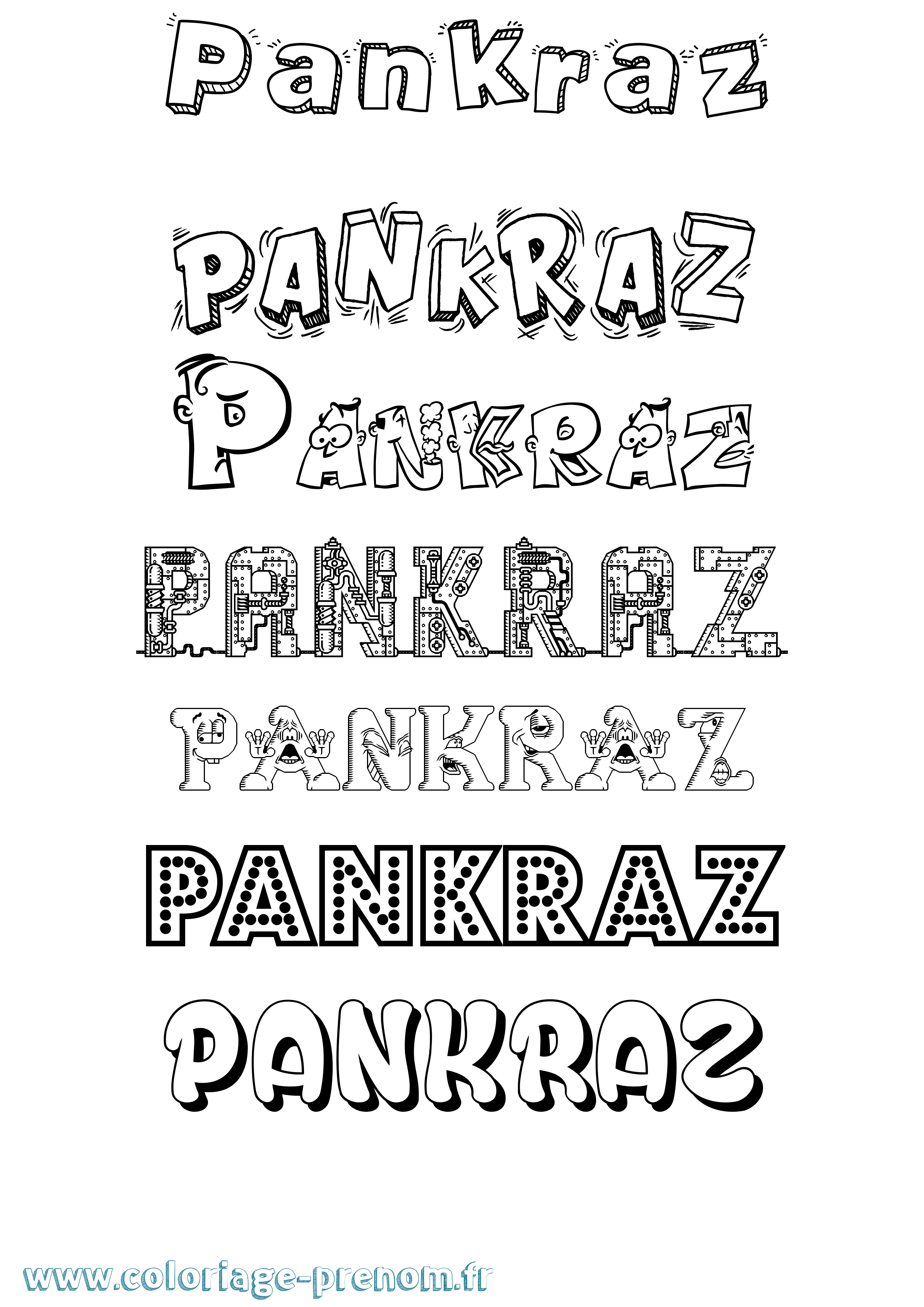 Coloriage Pankraz Fun Coloriage prénom Pankraz Fun