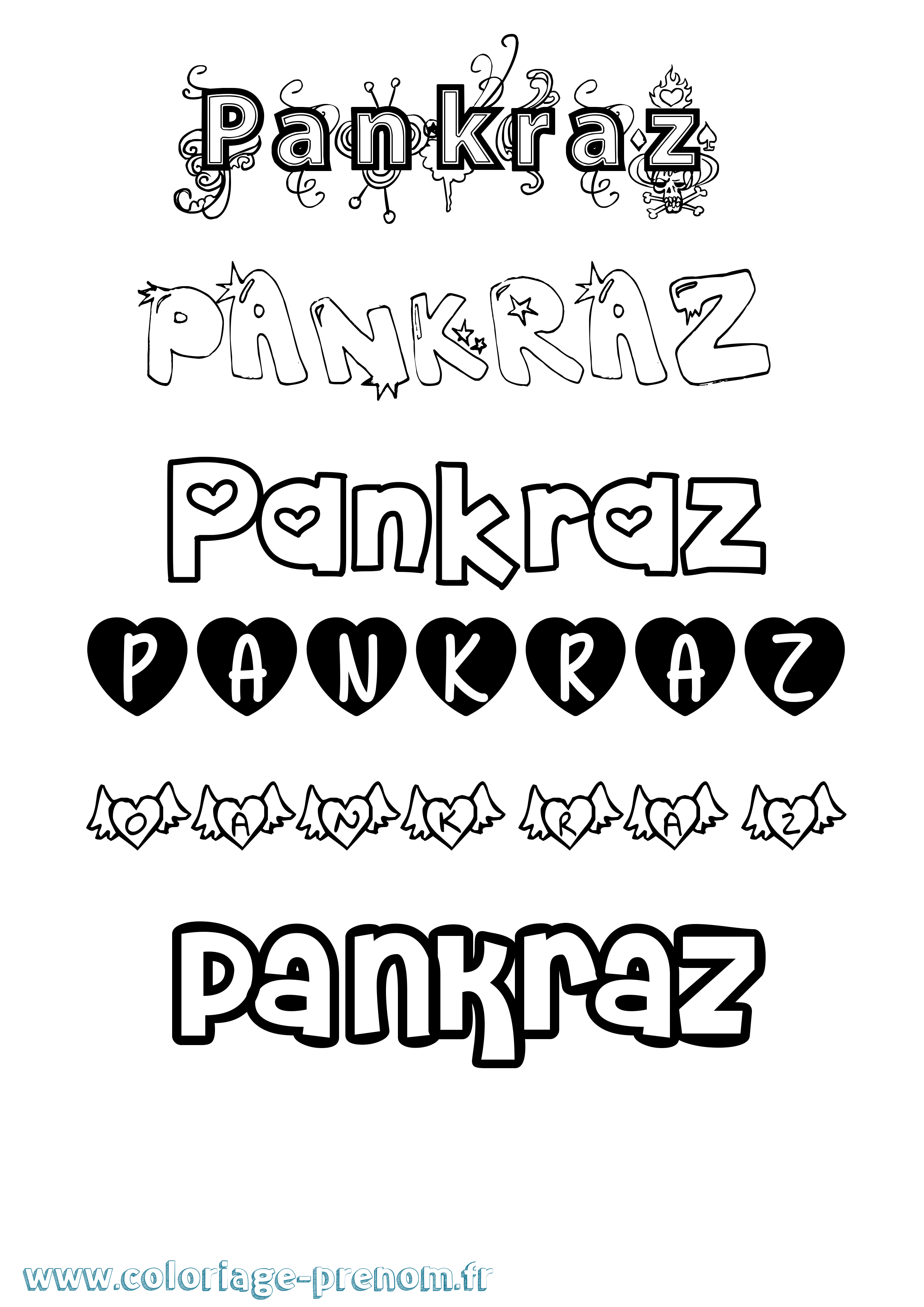 Coloriage Pankraz Girly Coloriage prénom Pankraz Girly