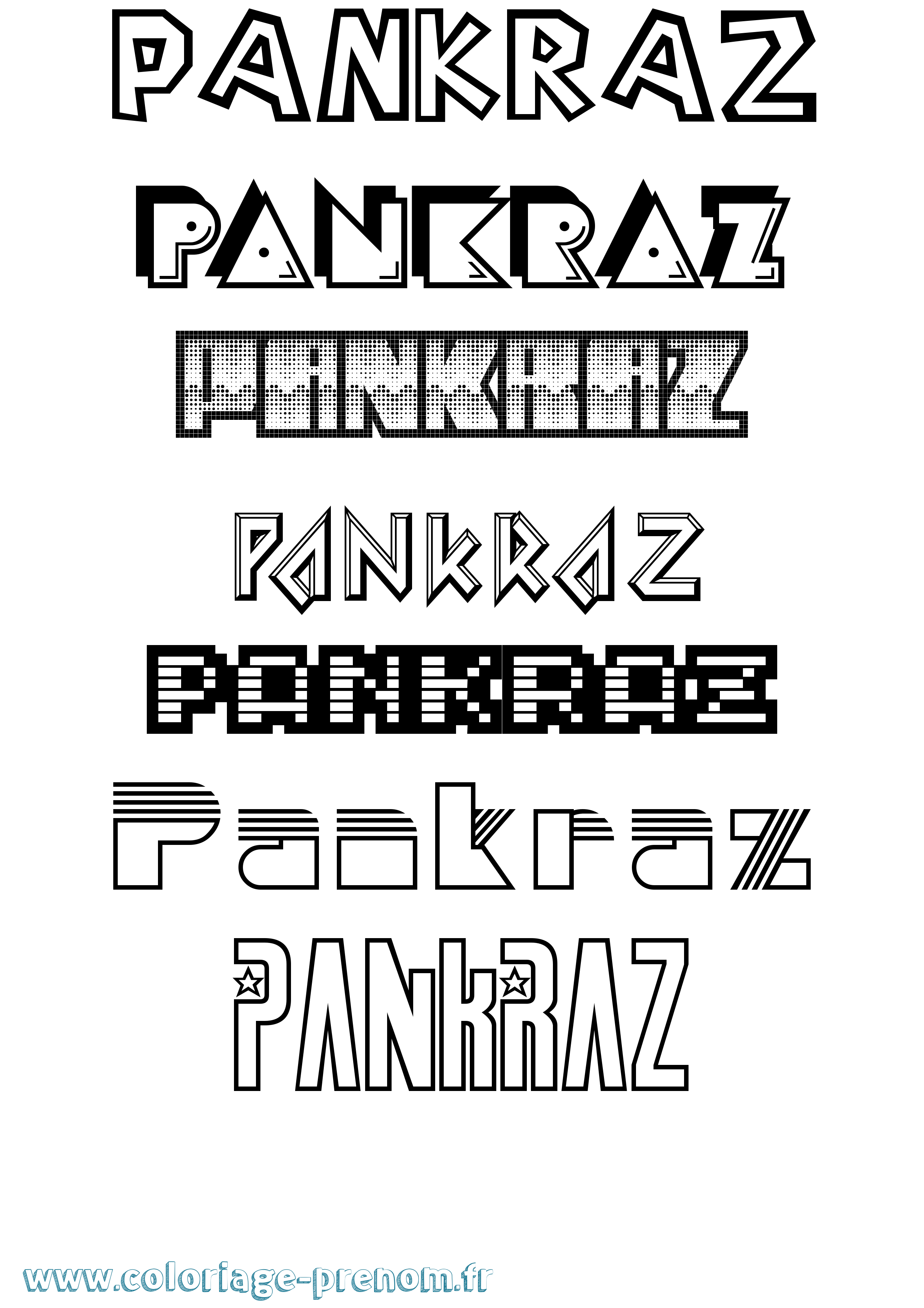 Coloriage Pankraz Jeux Vidéos Coloriage prénom Pankraz Jeux Vidéos