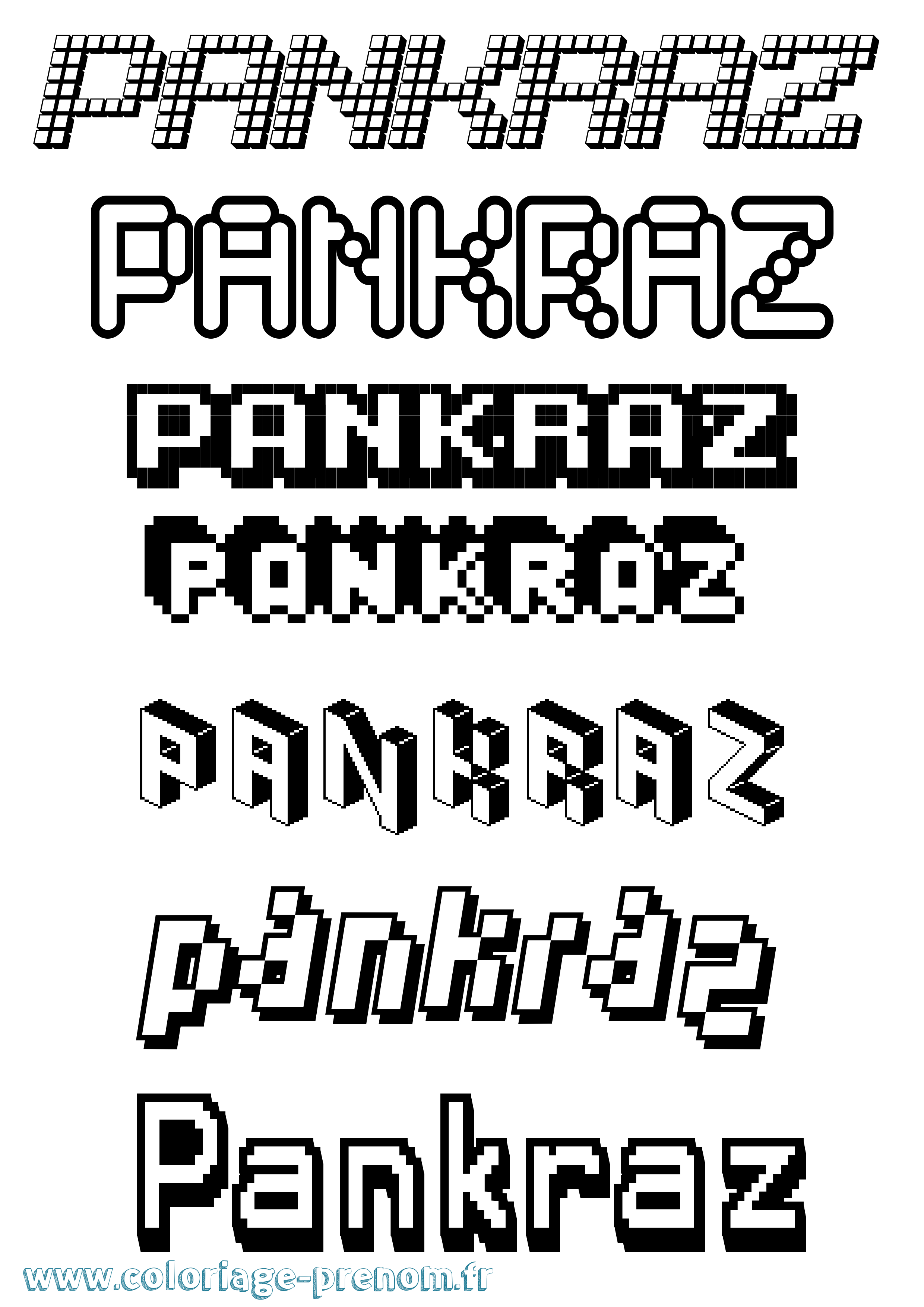 Coloriage Pankraz Pixel Coloriage prénom Pankraz Pixel