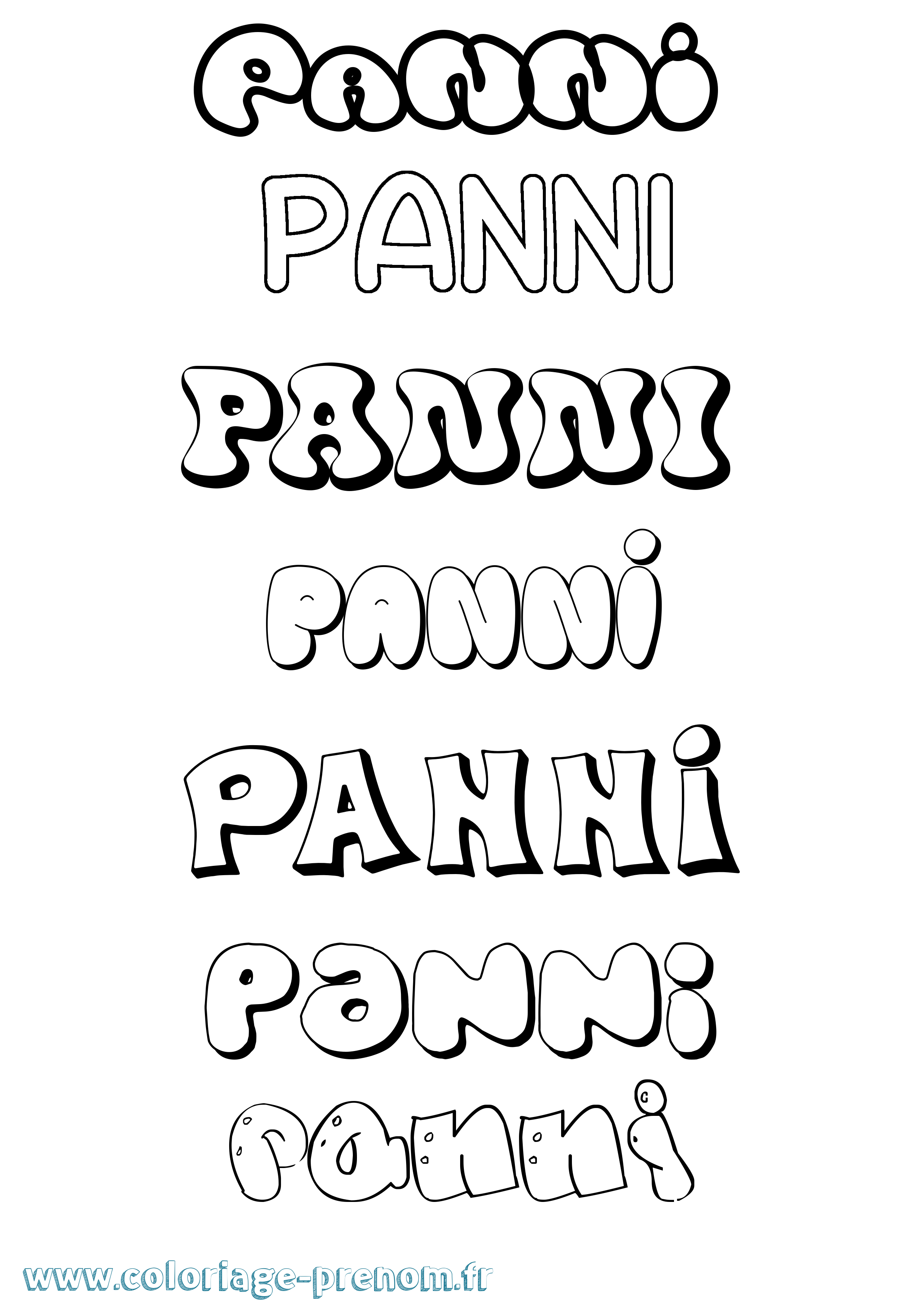 Coloriage Panni Bubble Coloriage prénom Panni Bubble