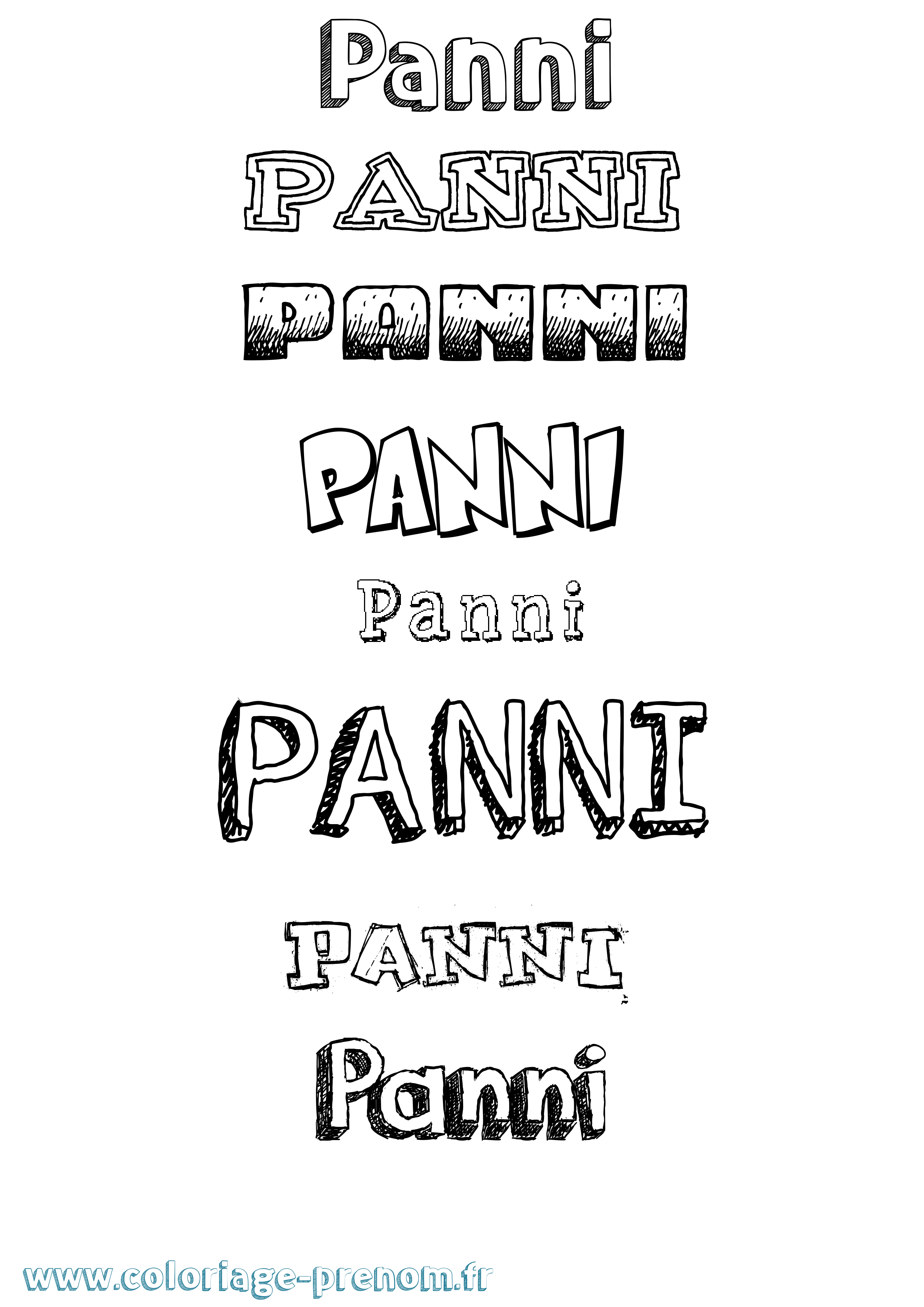 Coloriage Panni Dessiné Coloriage prénom Panni Dessiné