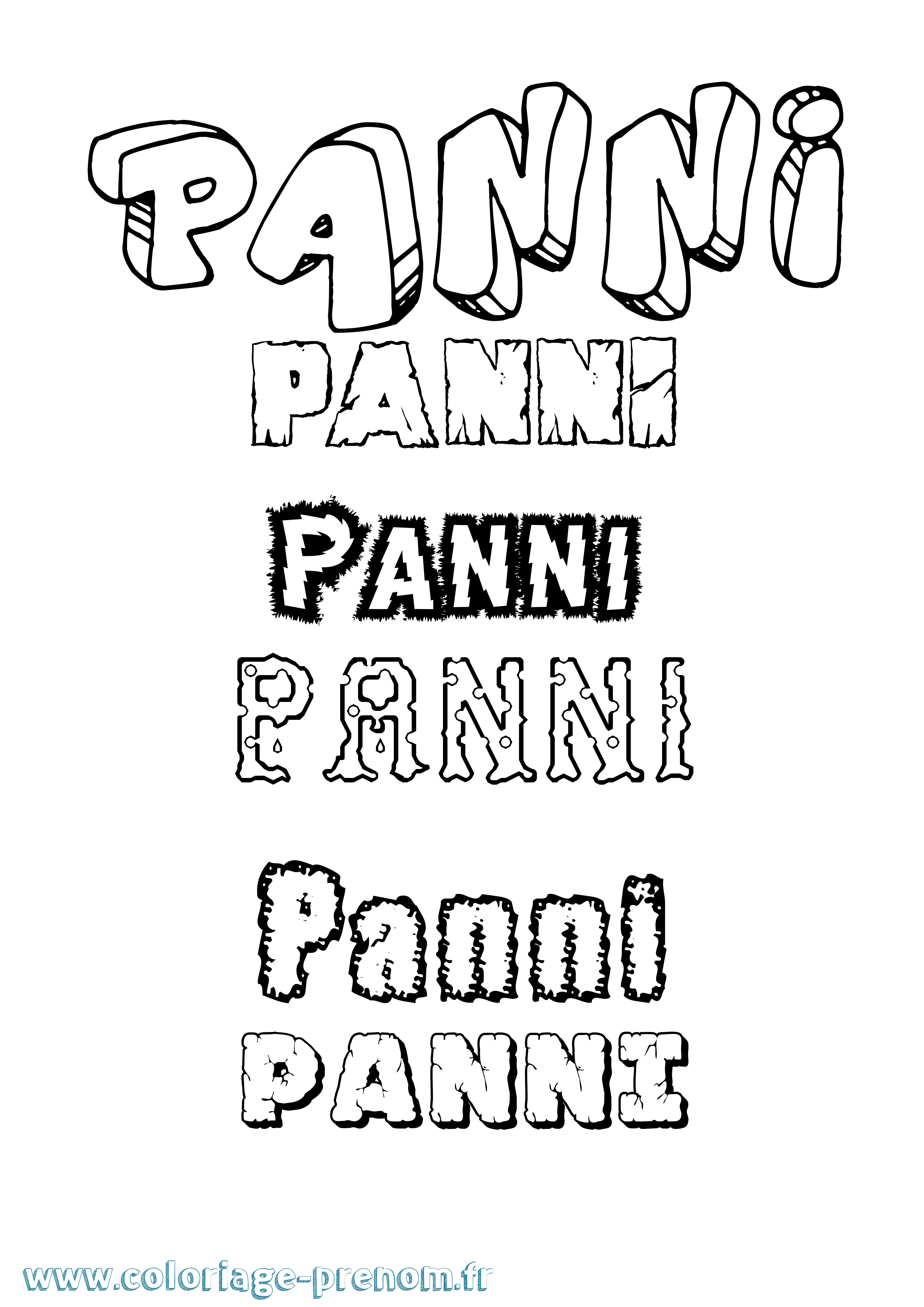 Coloriage Panni Destructuré Coloriage prénom Panni Destructuré