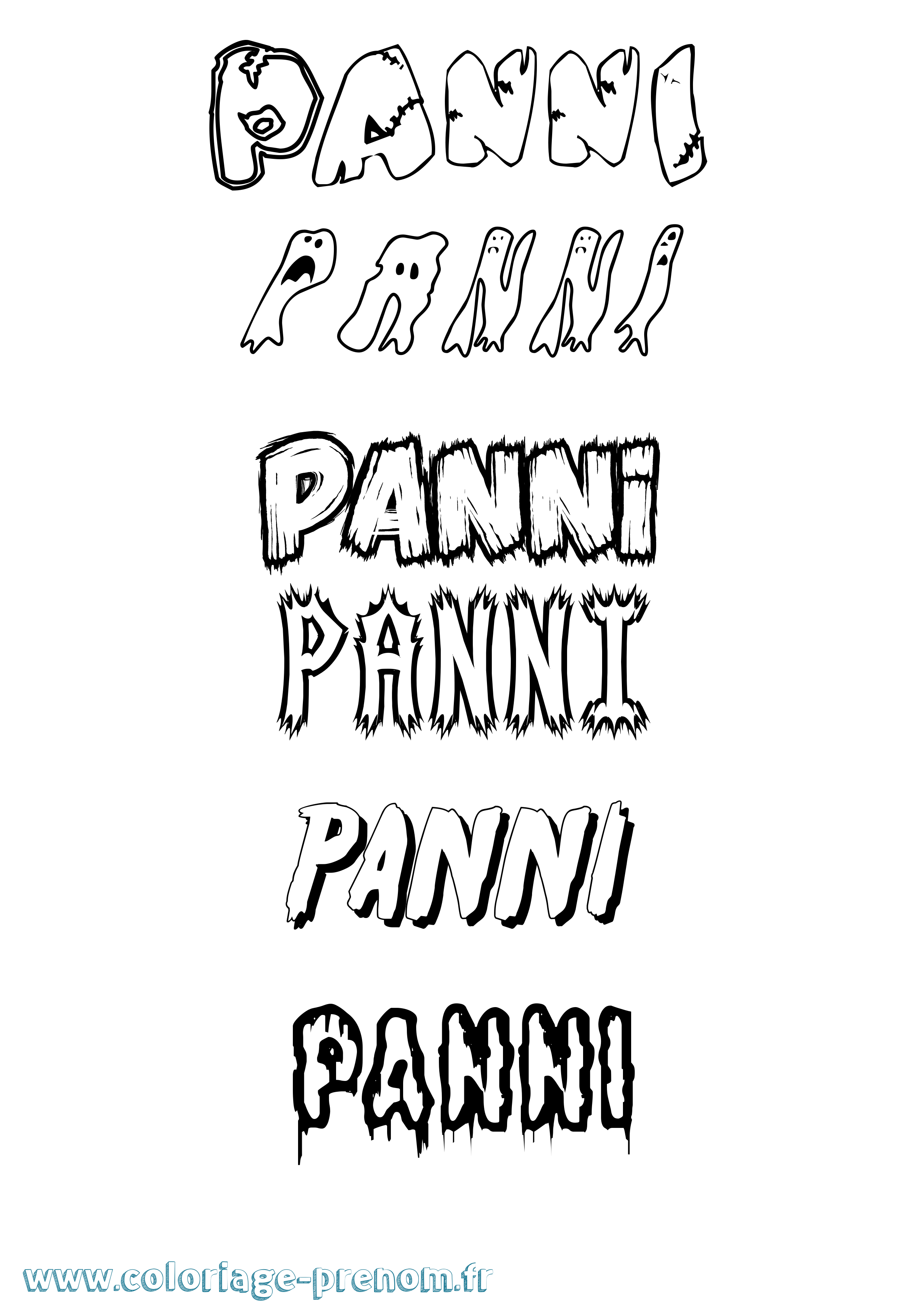 Coloriage Panni Frisson Coloriage prénom Panni Frisson