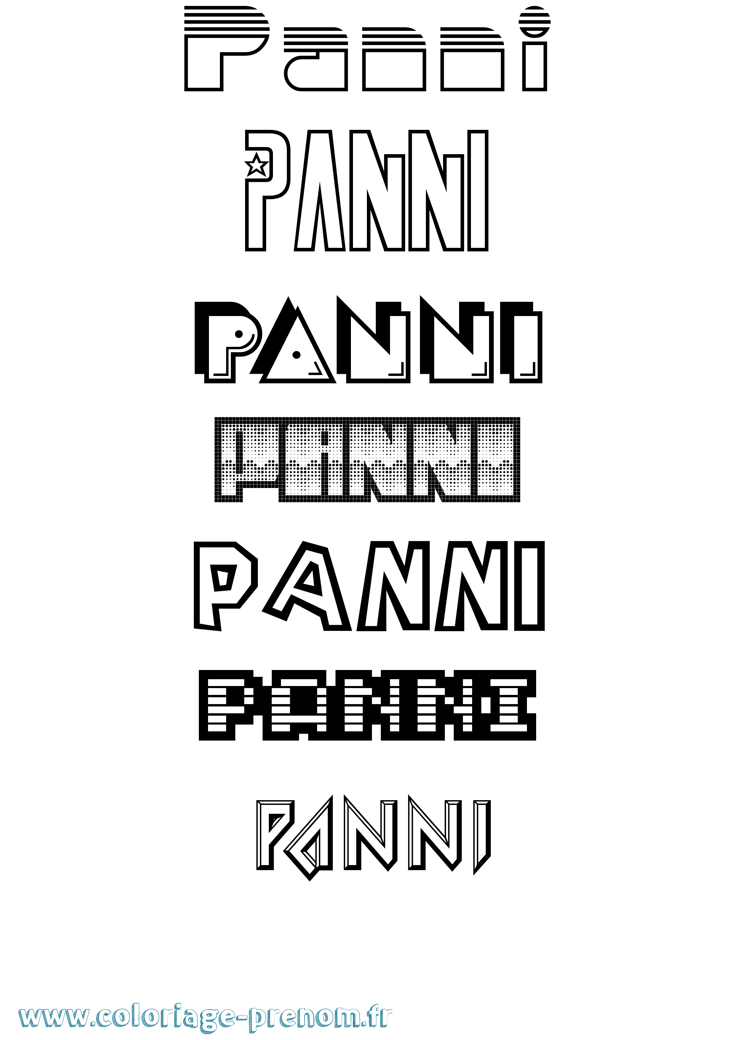 Coloriage Panni Jeux Vidéos Coloriage prénom Panni Jeux Vidéos