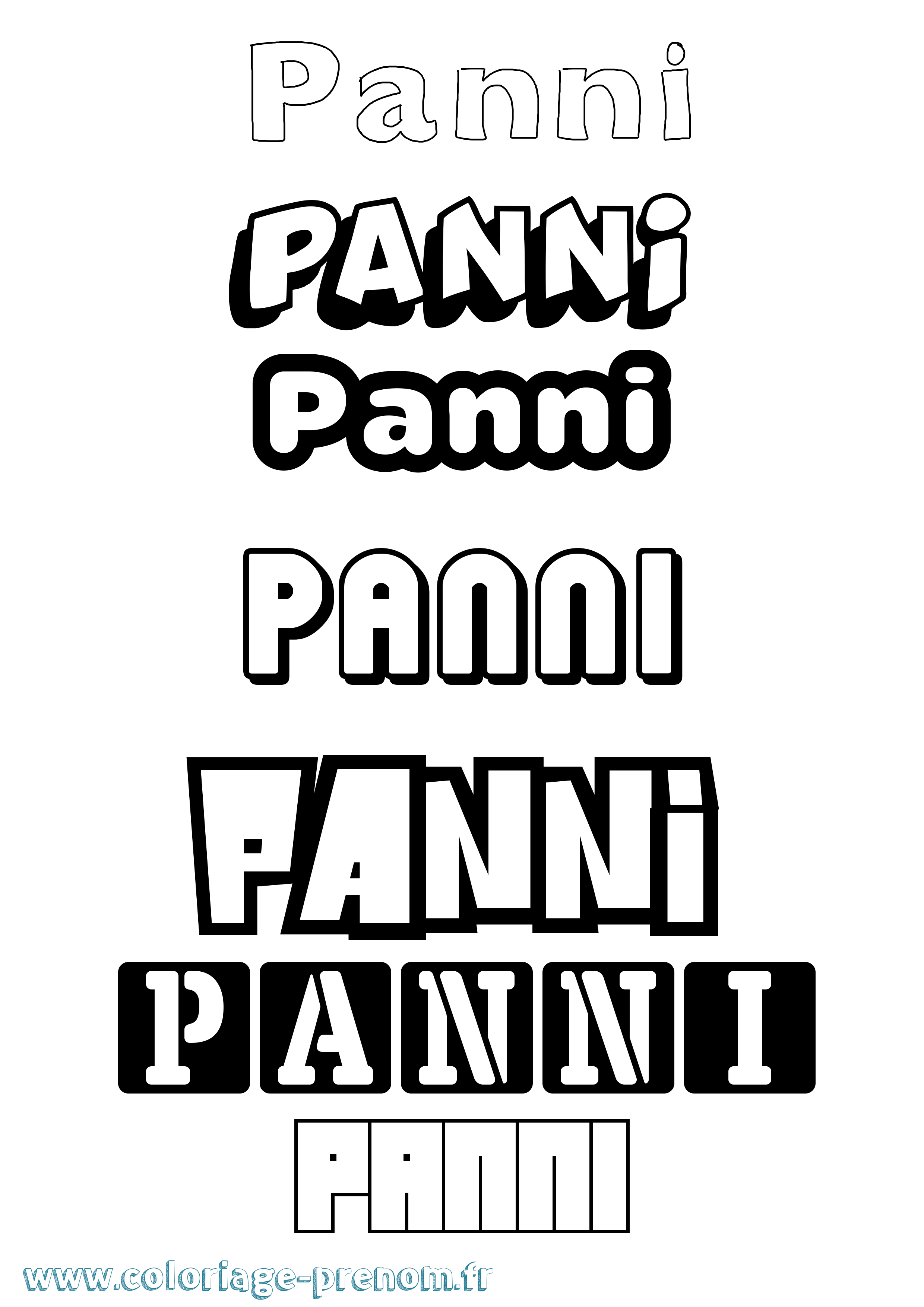 Coloriage Panni Simple Coloriage prénom Panni Simple