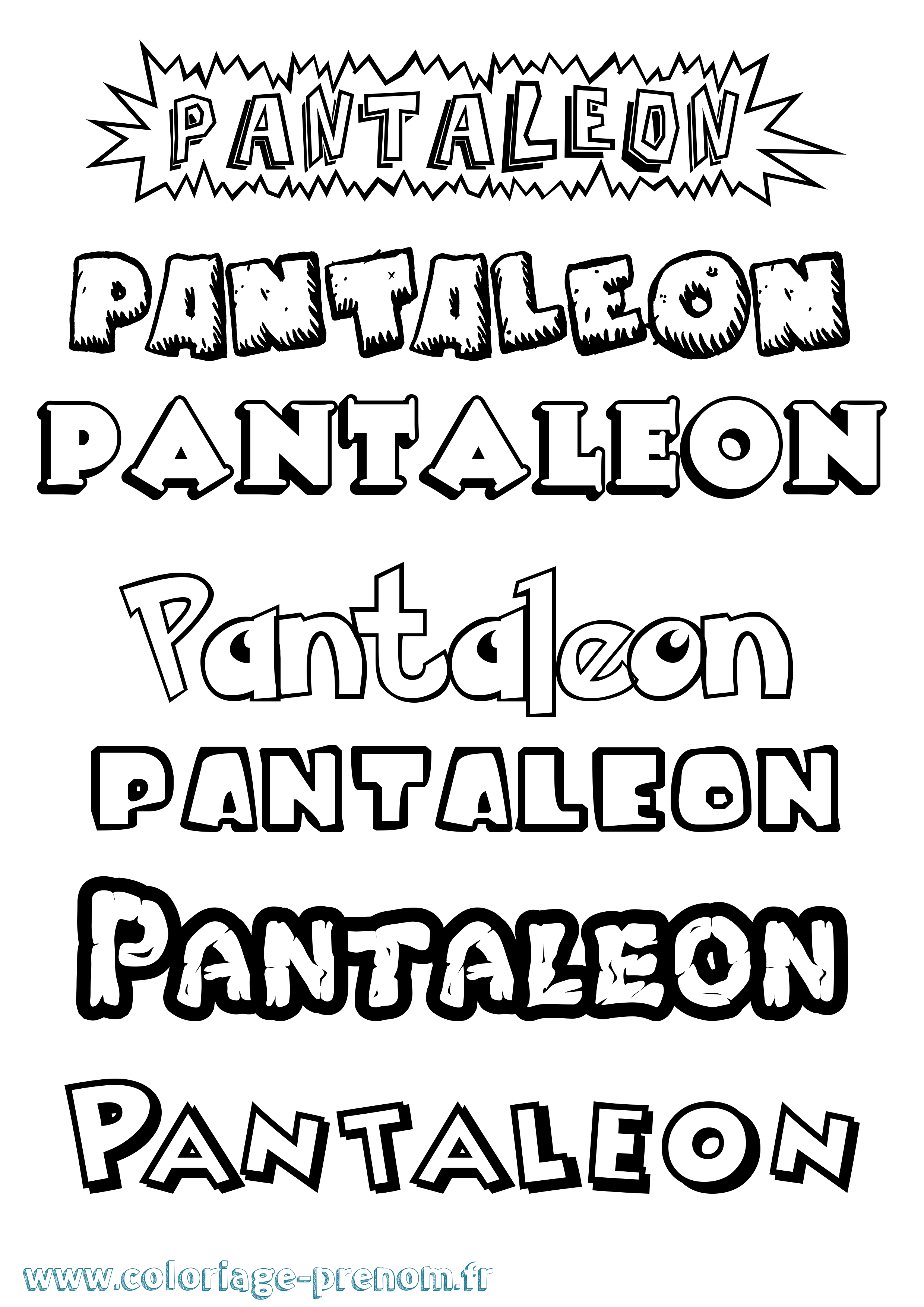 Coloriage Pantaleon Dessin Animé Coloriage prénom Pantaleon Dessin Animé